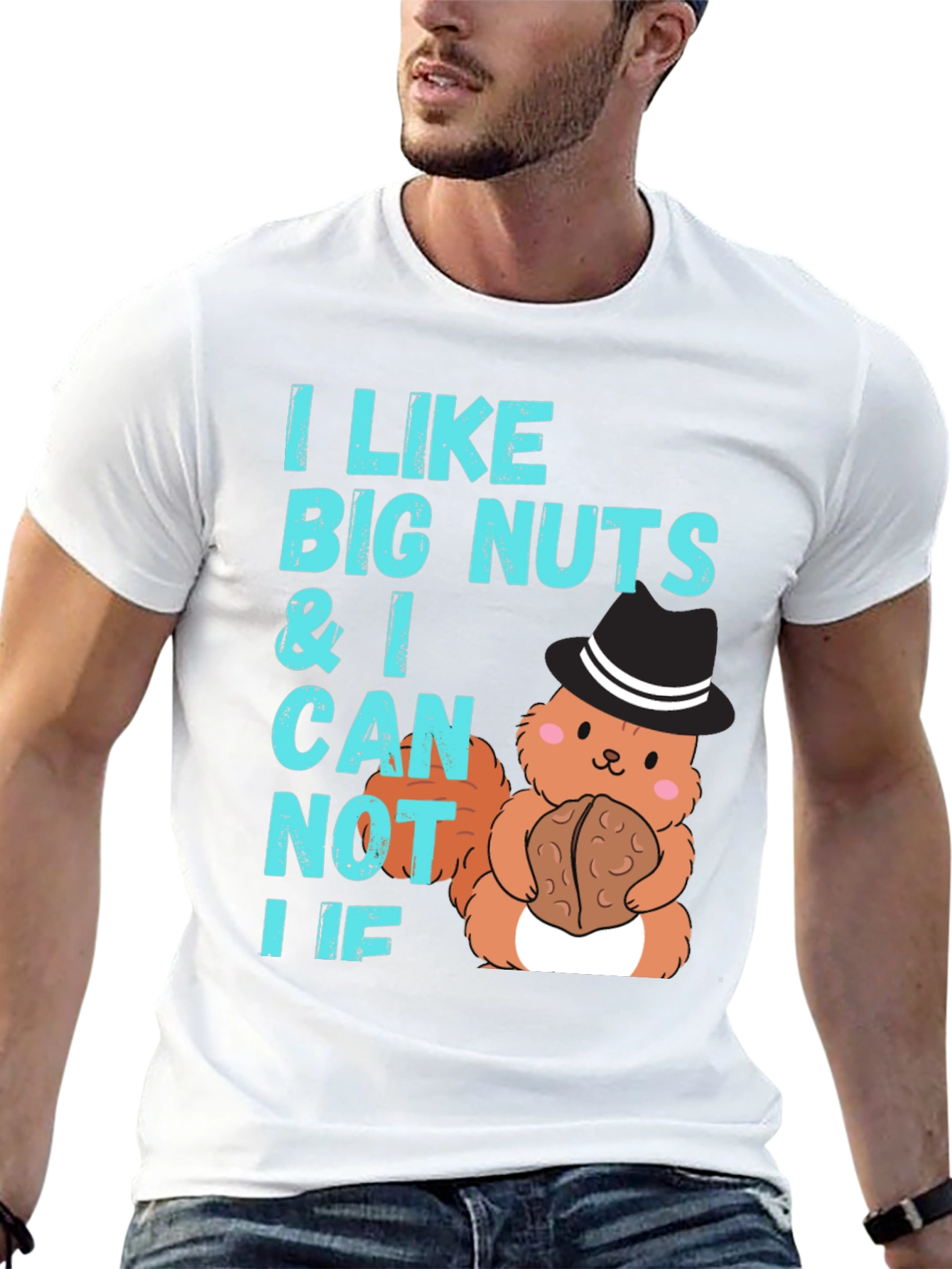 Black I Like Big Nuts Funny Squirrel T-Shirt view 13