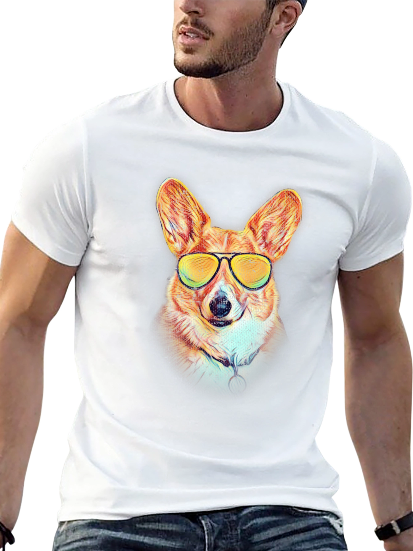 Black Cool Corgi Graphic Tee - Black view 13