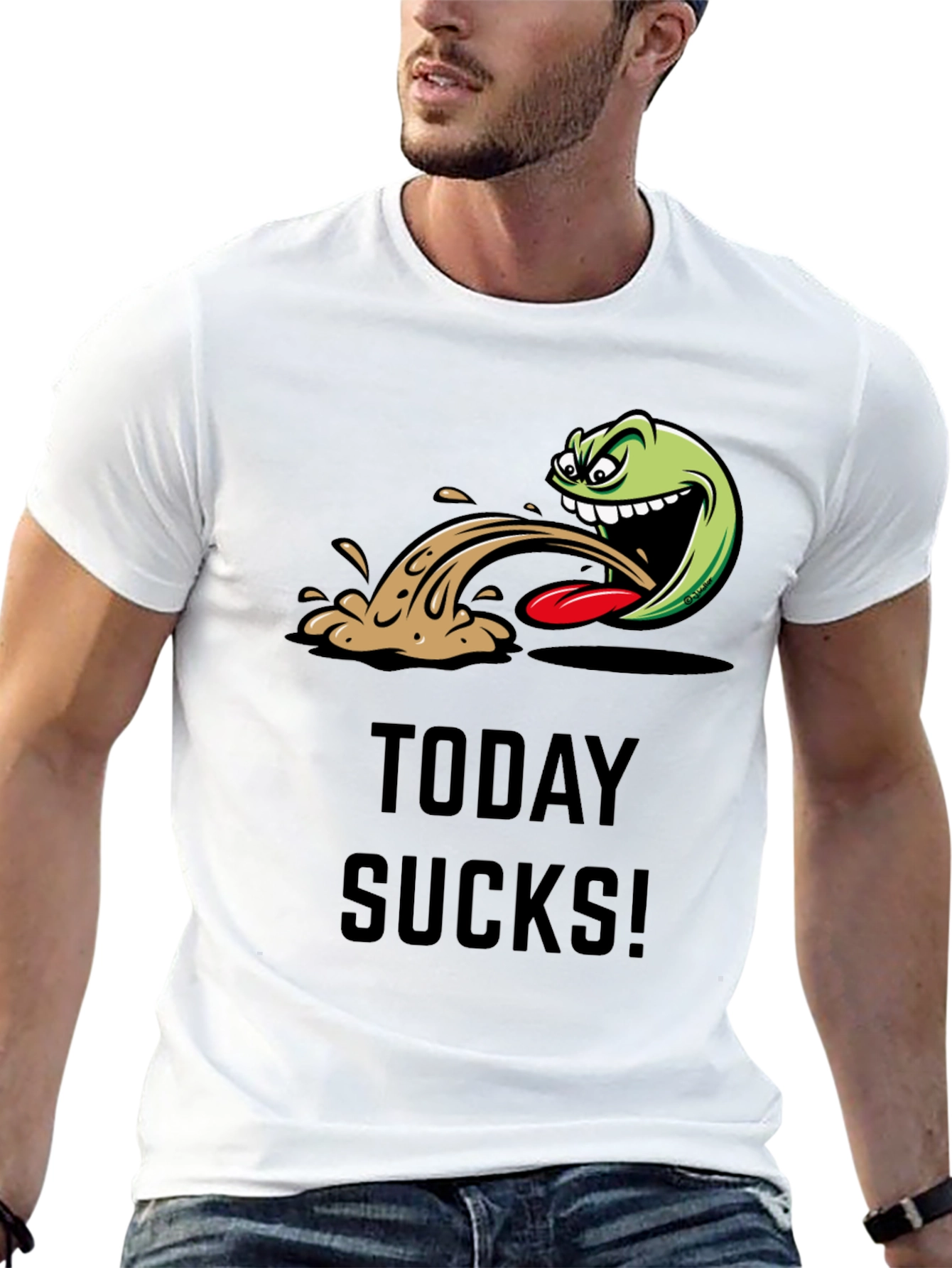 Black Today Sucks Graphic Tee - Black Cotton Blend T-Shirt view 13