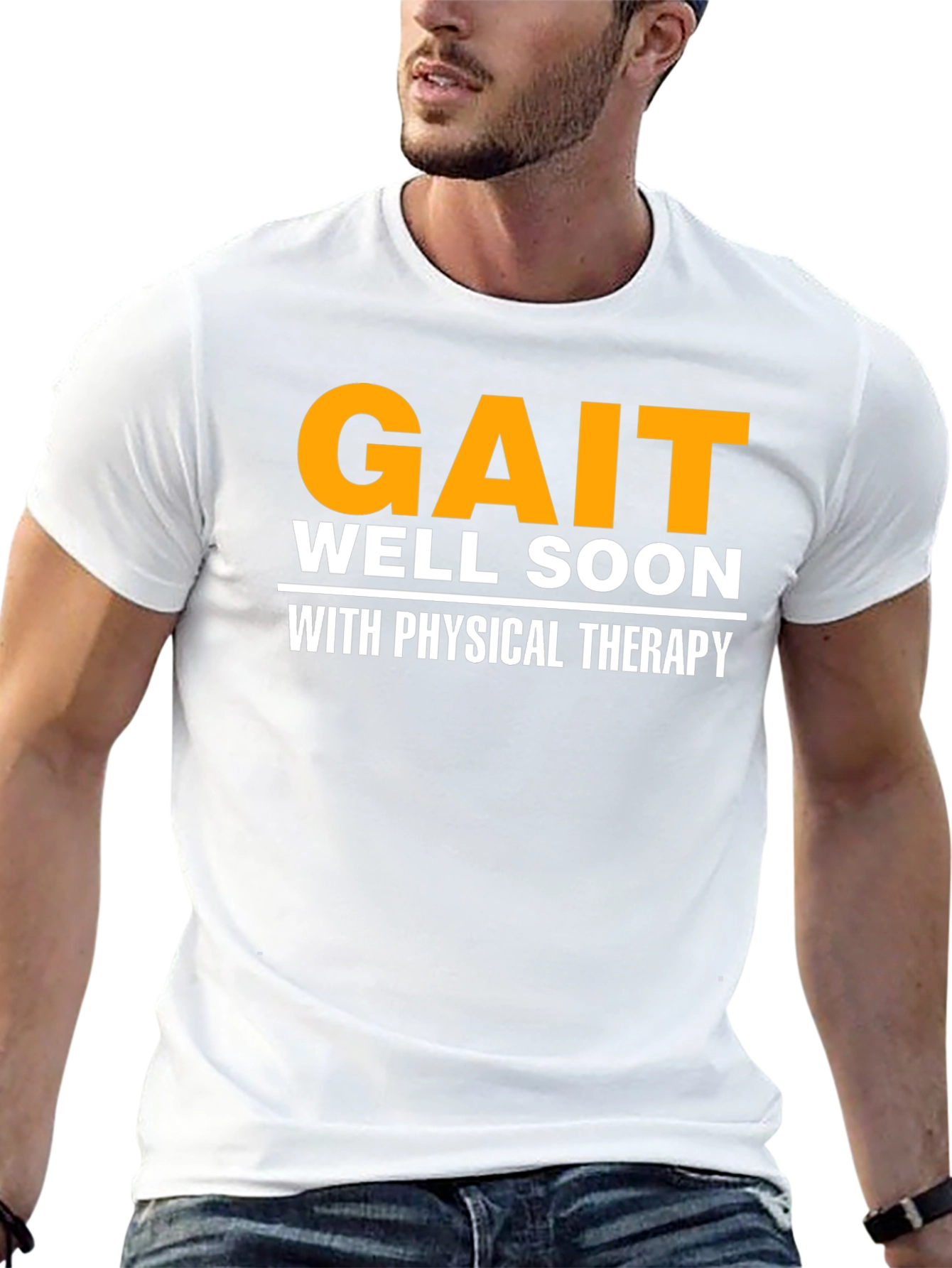 Black Gait Well Soon Physical Therapy Black T-Shirt view 13