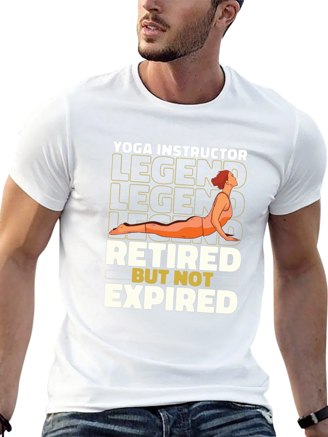 Black Retired Yoga Instructor Legend T-Shirt view 13
