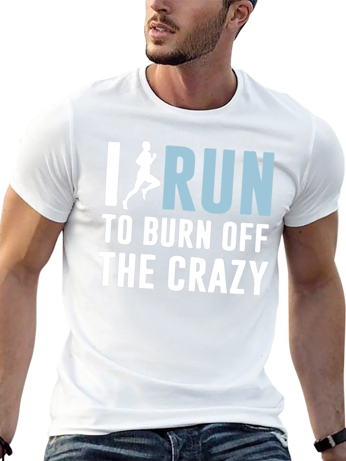 Black I Run to Burn Off the Crazy T-Shirt view 13