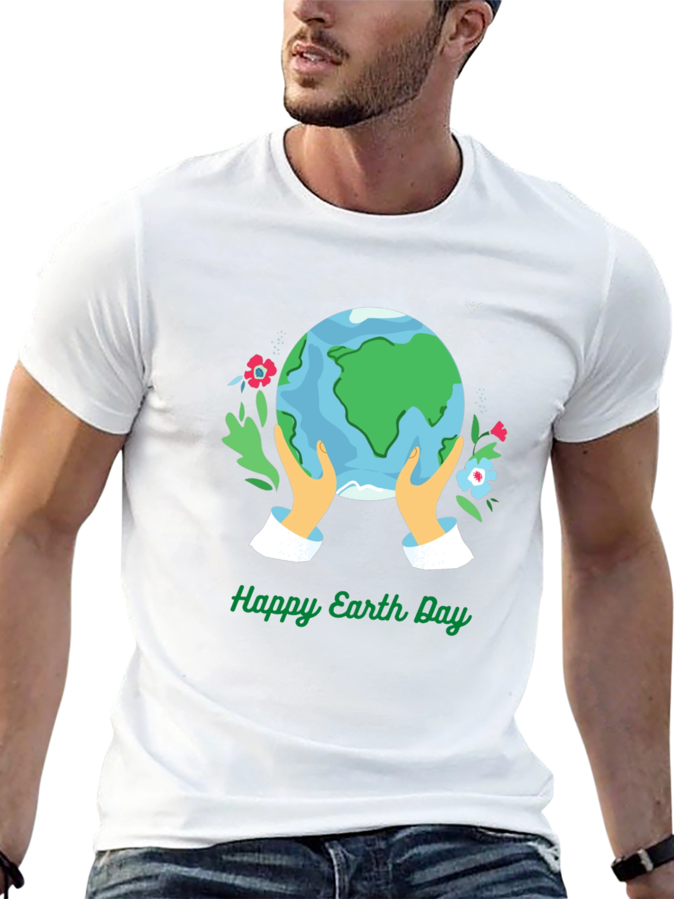 Black Happy Earth Day Graphic Tee - Black view 13
