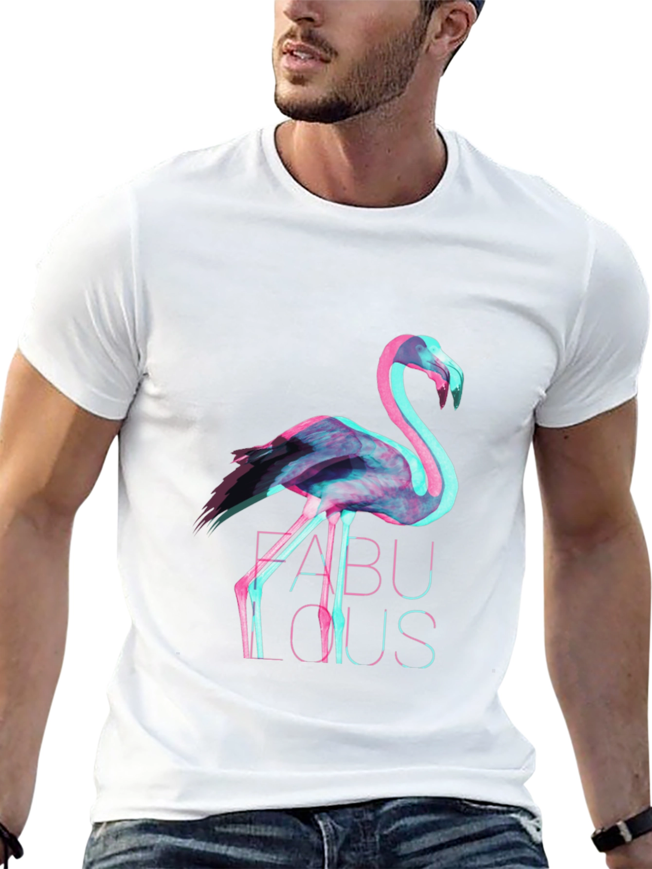 Black Men's Black Flamingo Fabulous Graphic Tee view 13
