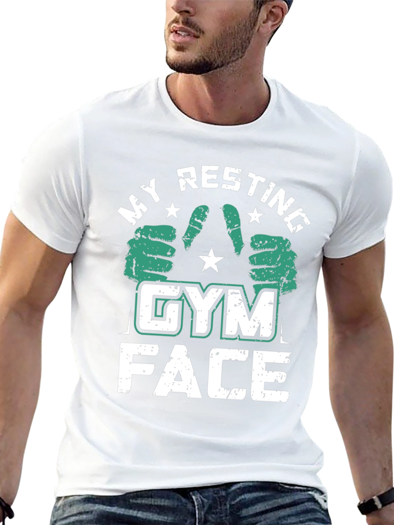 Black My Resting Gym Face Black T-Shirt view 13
