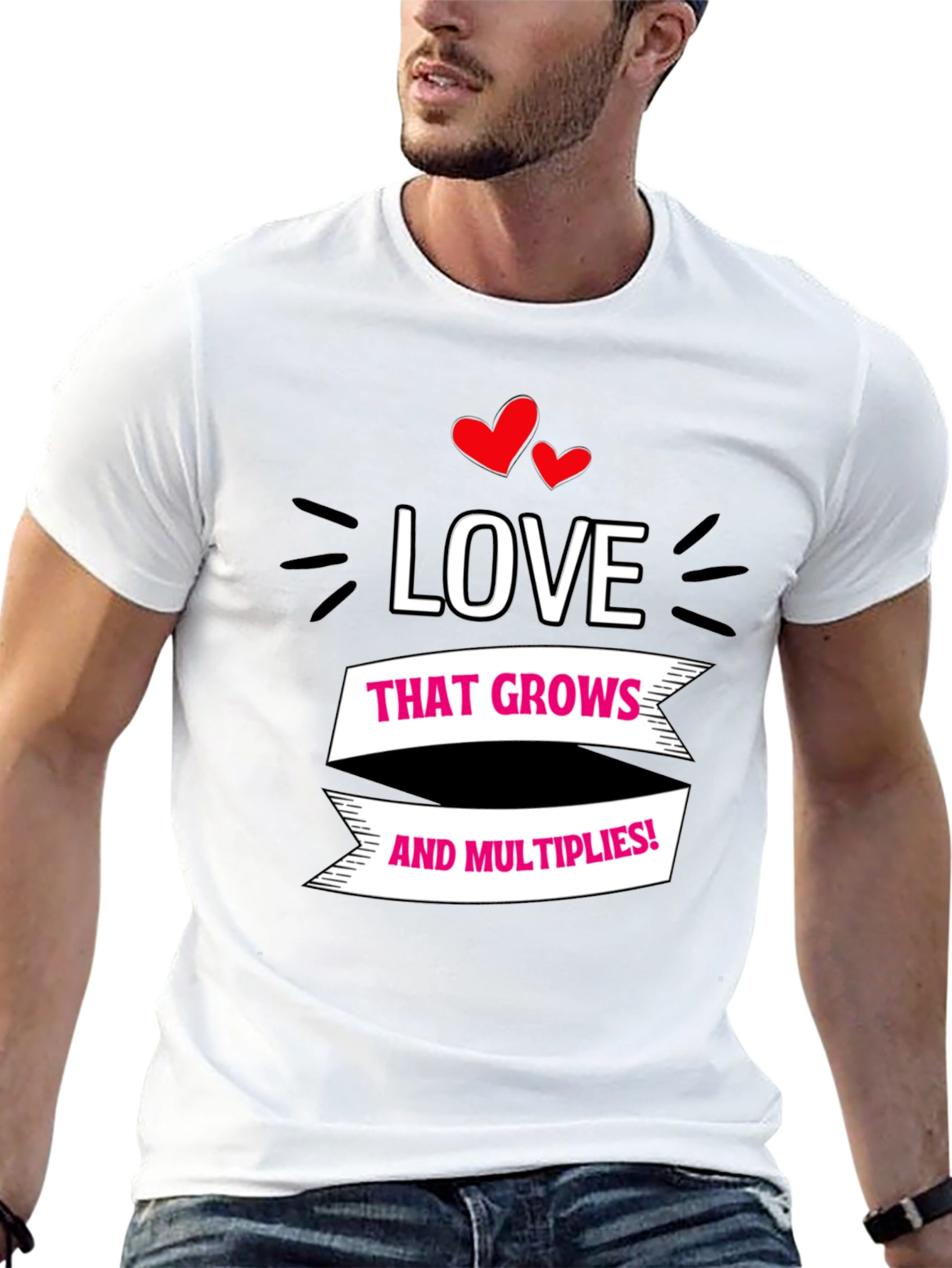 Black Love Grows T-Shirt - Black Cotton Tee view 13
