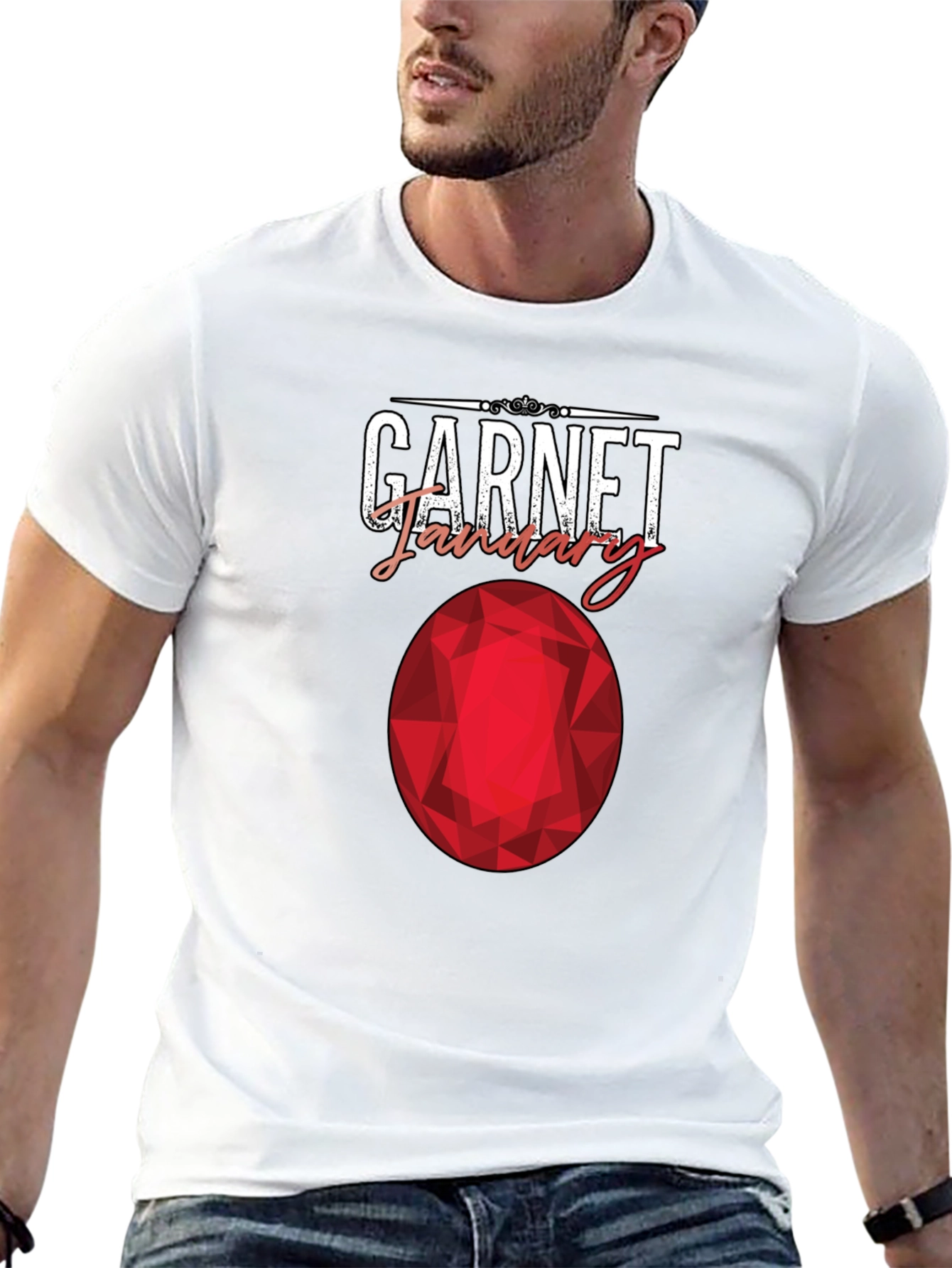 Black Garnet January Birthstone T-Shirt view 13