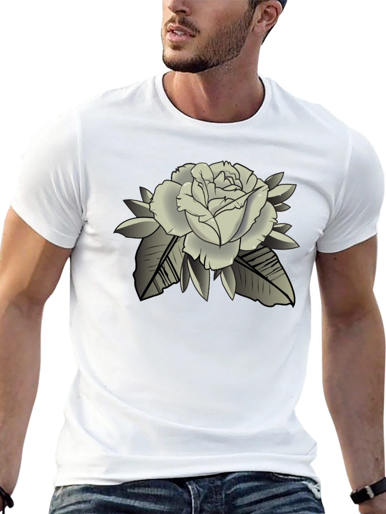 Black Rose Graphic Black T-Shirt - Classic Style view 13