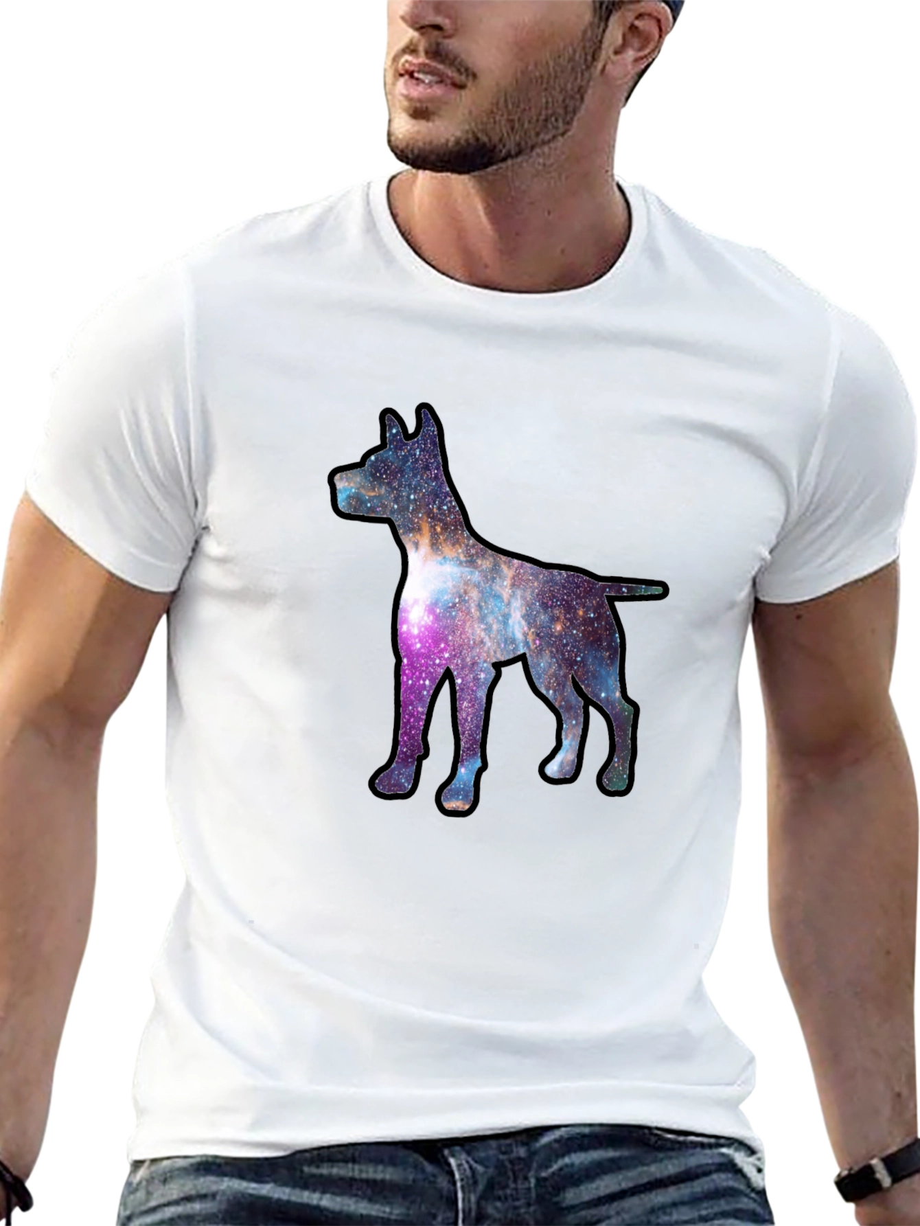 Black Galaxy Dog Graphic Tee - Black view 13