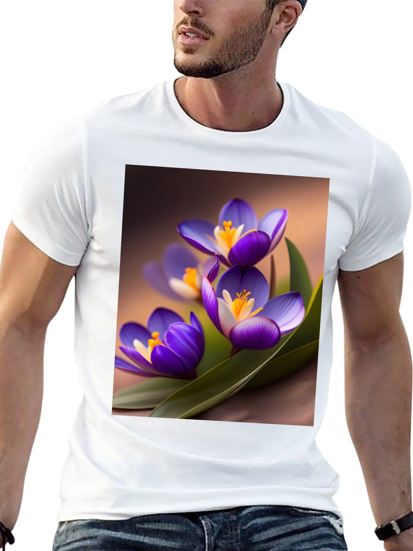 Black Floral Crocus Graphic Tee - Black view 13