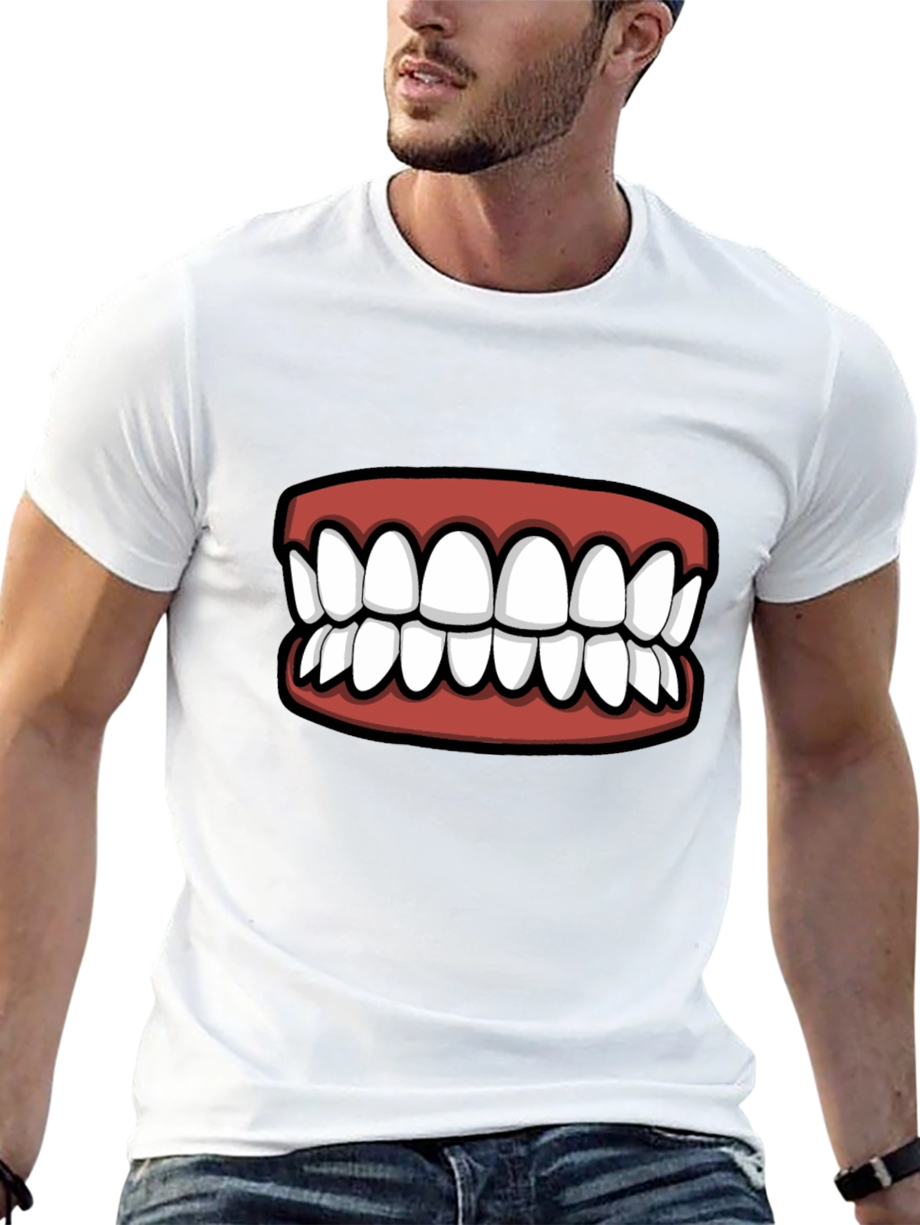 Black Funny Teeth Graphic T-Shirt - Statement Tee view 13