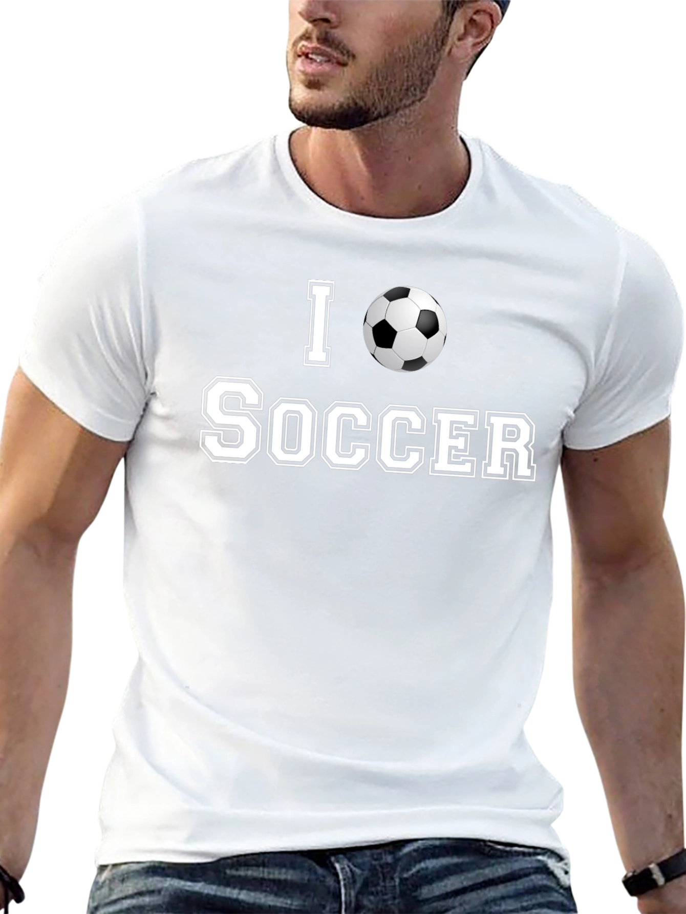 Black I Love Soccer T-Shirt - Stylish Design view 13