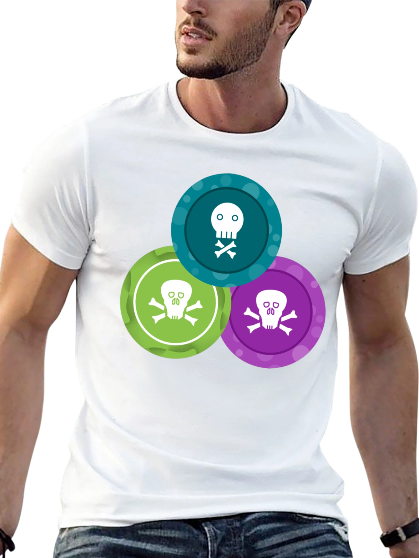 Black Skull & Crossbones T-Shirt - Graphic Print Tee view 13