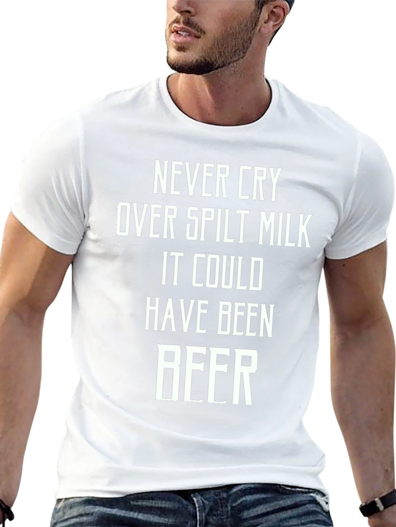 Black Spilt Milk Beer Graphic Tee - Funny Slogan T-Shirt view 13