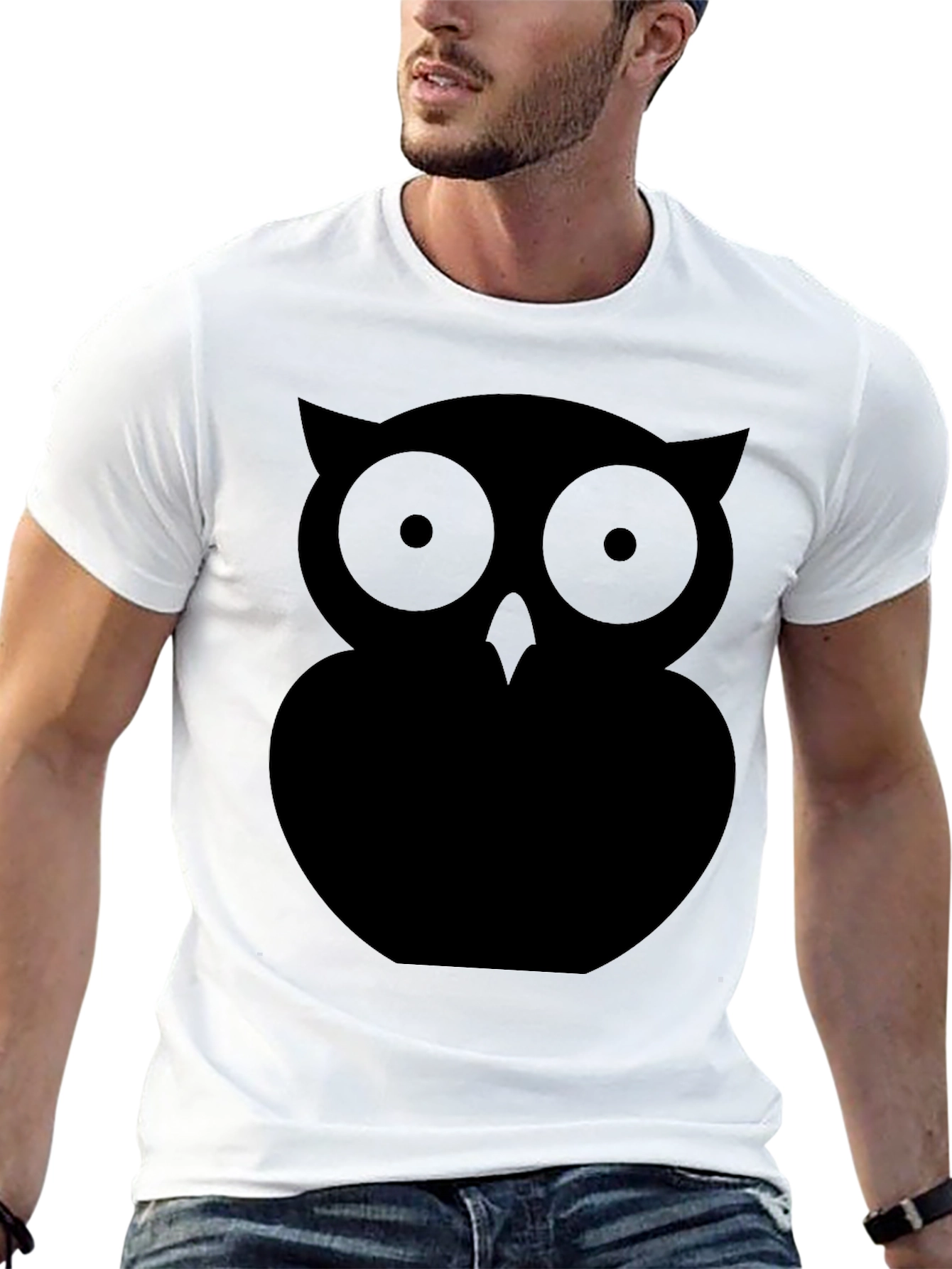 Black Black Owl Graphic Tee - Men's Casual Short Sleeve Shirt view 13