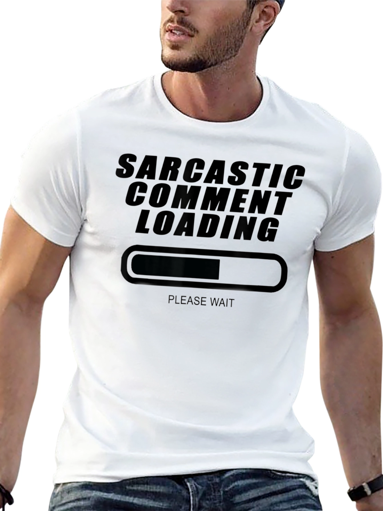 Black Sarcastic Comment Loading T-Shirt Funny Humor Tee view 13