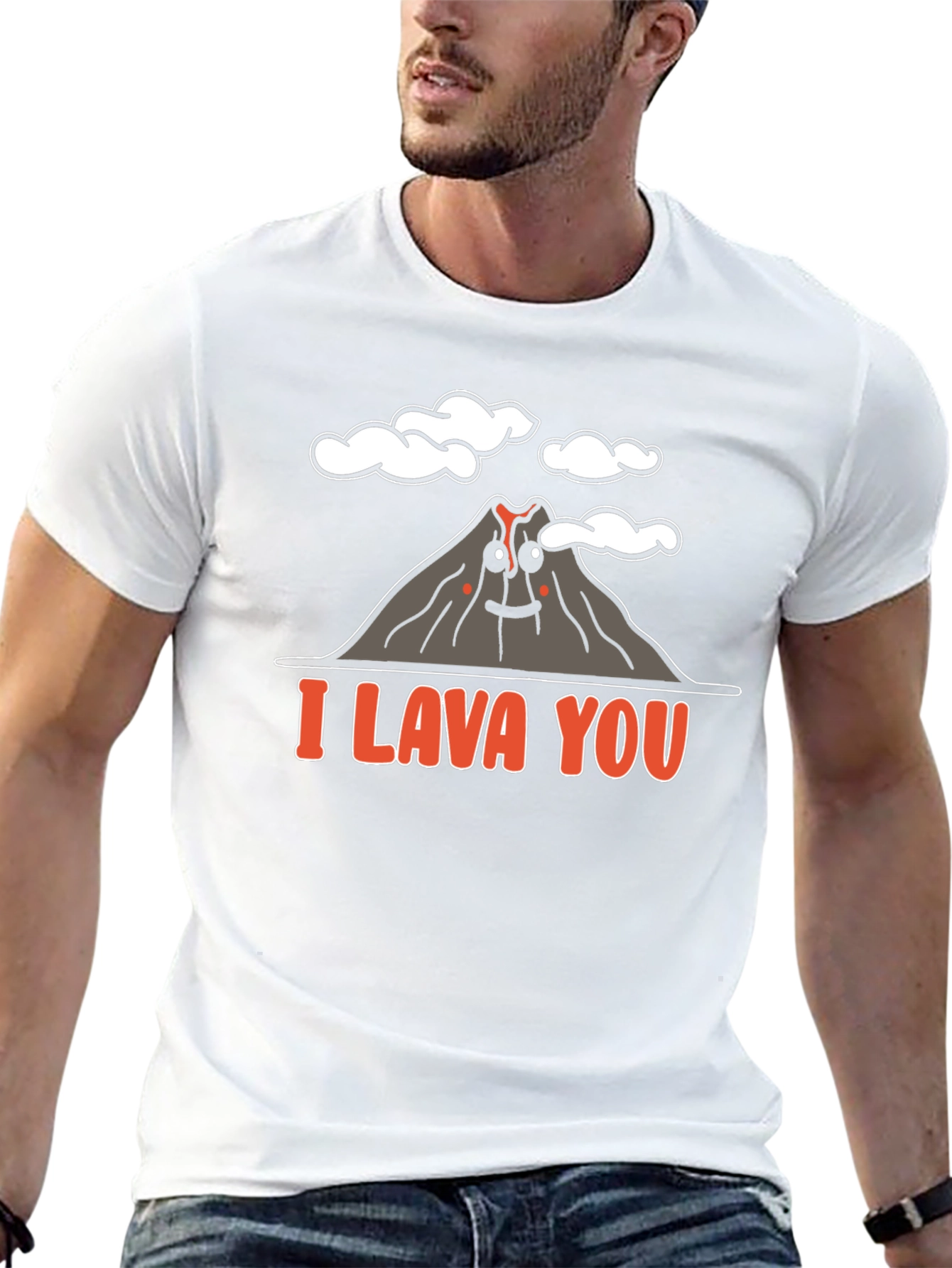 Black I Lava You Graphic T-Shirt - Volcano Love Pun view 13