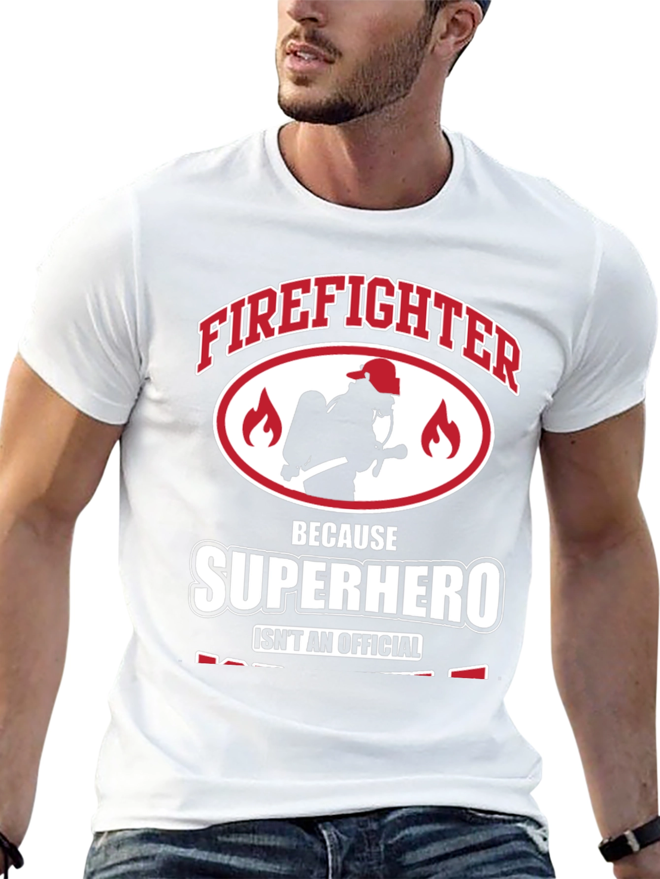 Black Firefighter Superhero Graphic Tee - Heroic Design view 13