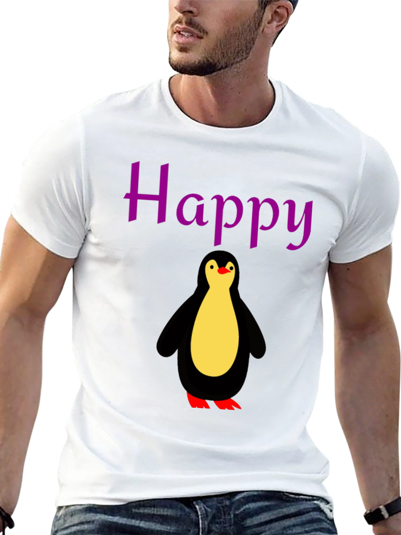 Black Happy Penguin Graphic Tee - Black view 13