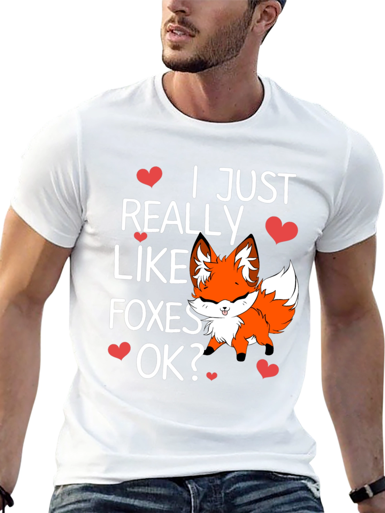 Black Cute Fox Lover T-Shirt - I Just Really Like Foxes OK? view 13