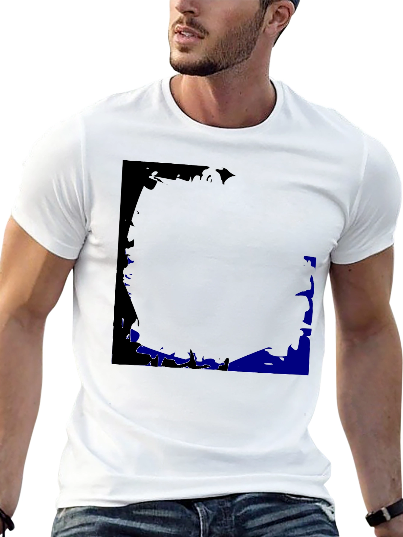 Black Black Graphic Print Crew Neck T-Shirt view 13