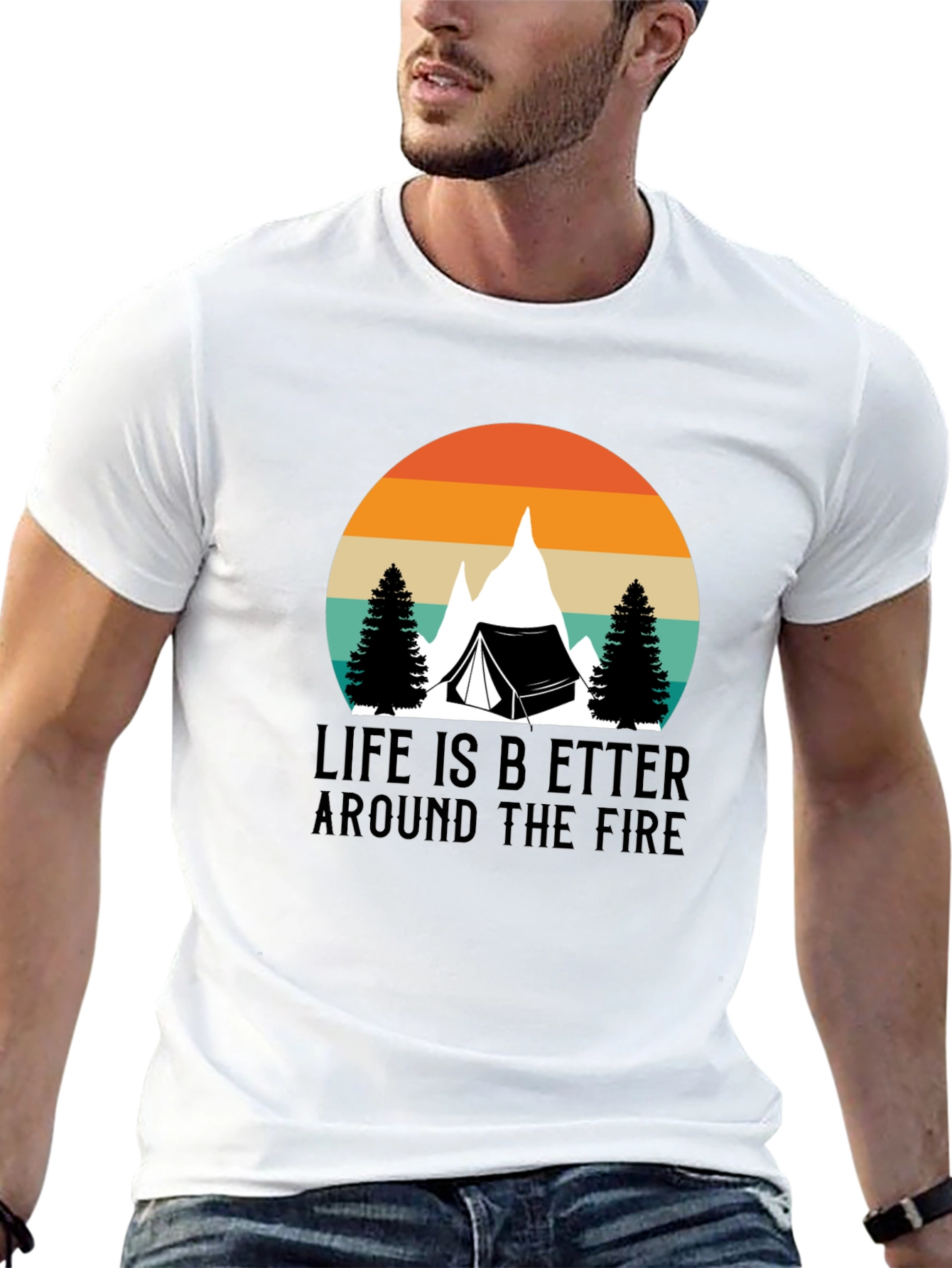 Black Life is Better Around the Fire Black Camping T-Shirt view 13