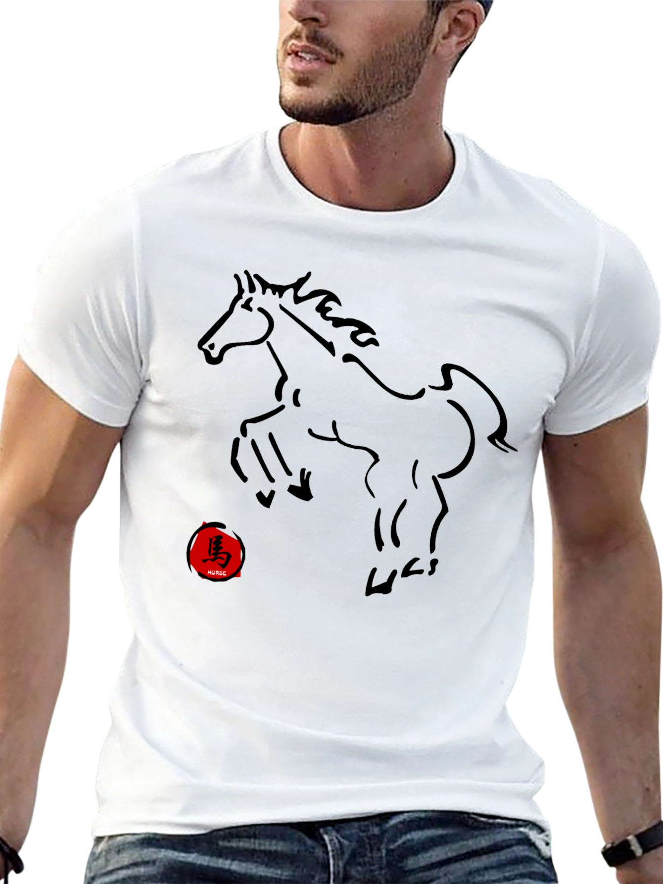 Black Black Horse Graphic Tee - Year of the Horse Design view 13