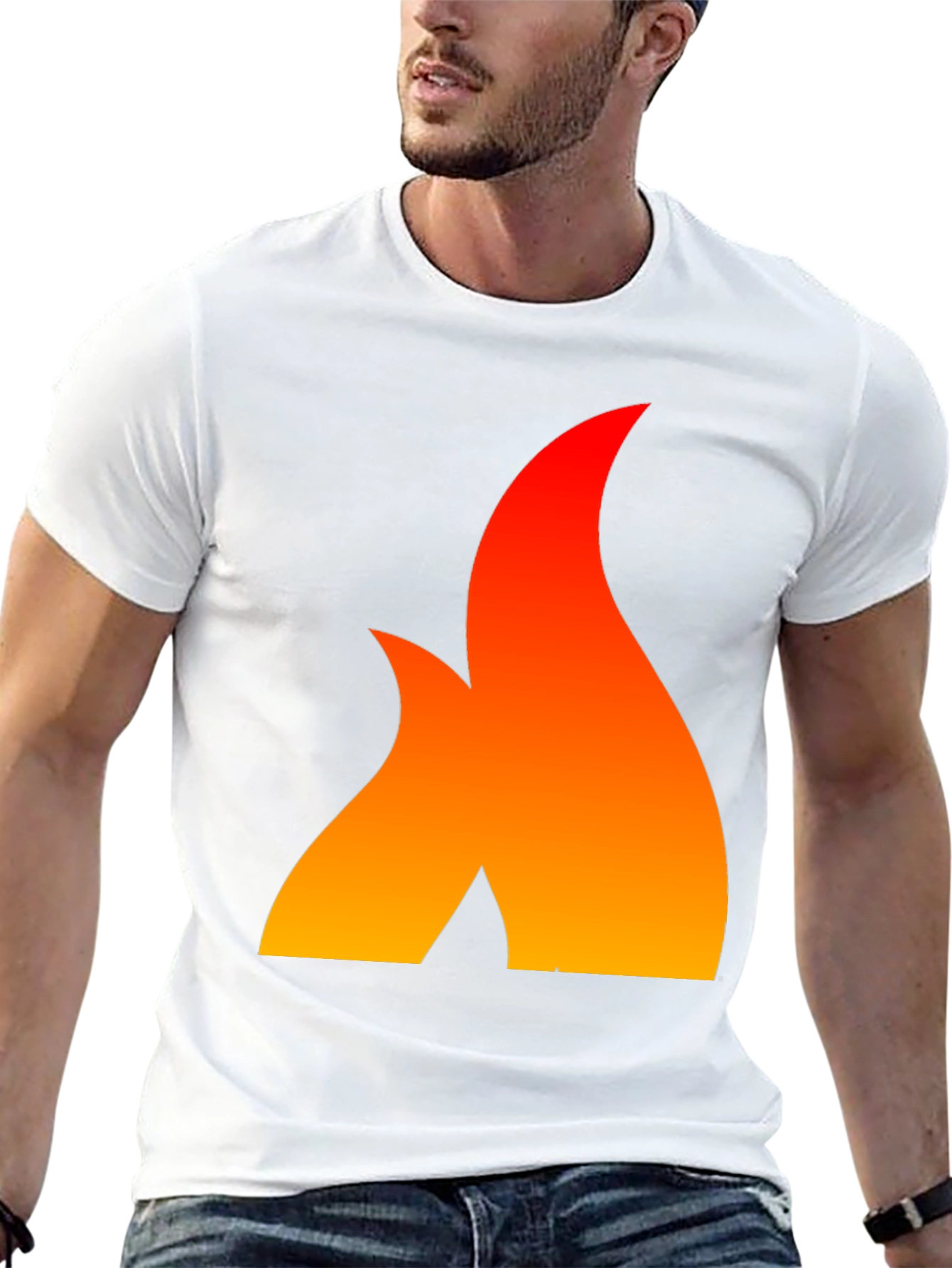 Black Fiery Flame Graphic Tee - Bold Statement Shirt view 13