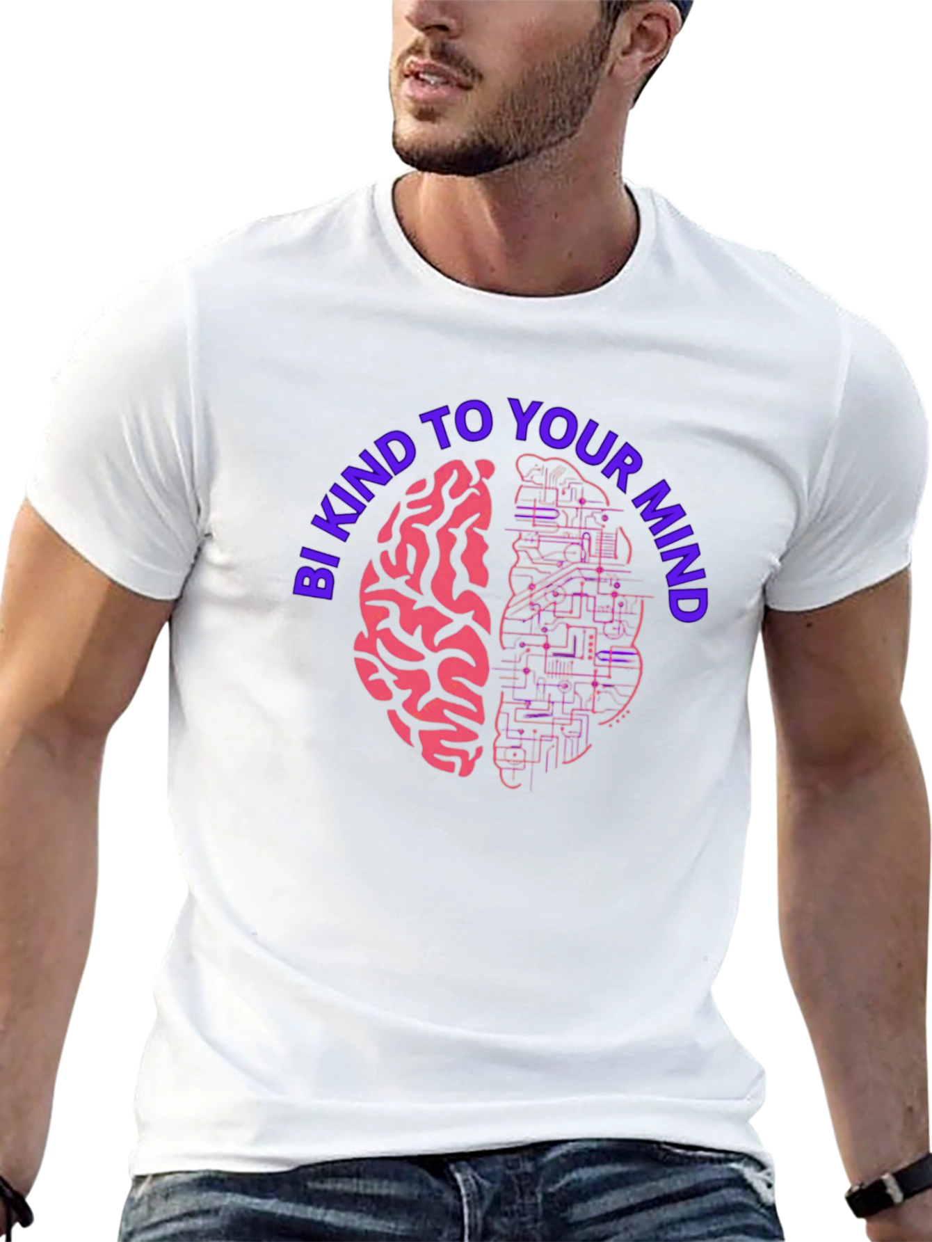 Black Be Kind To Your Mind Graphic Tee - Brain Circuit Design view 13