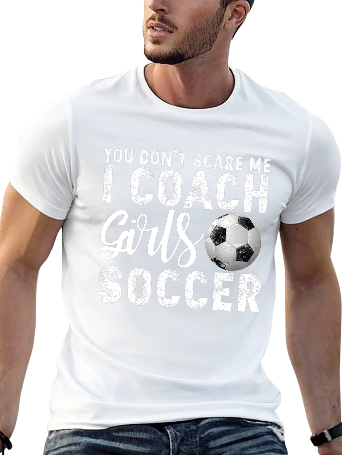 Black Funny Soccer Coach T-Shirt - You Don't Scare Me view 13