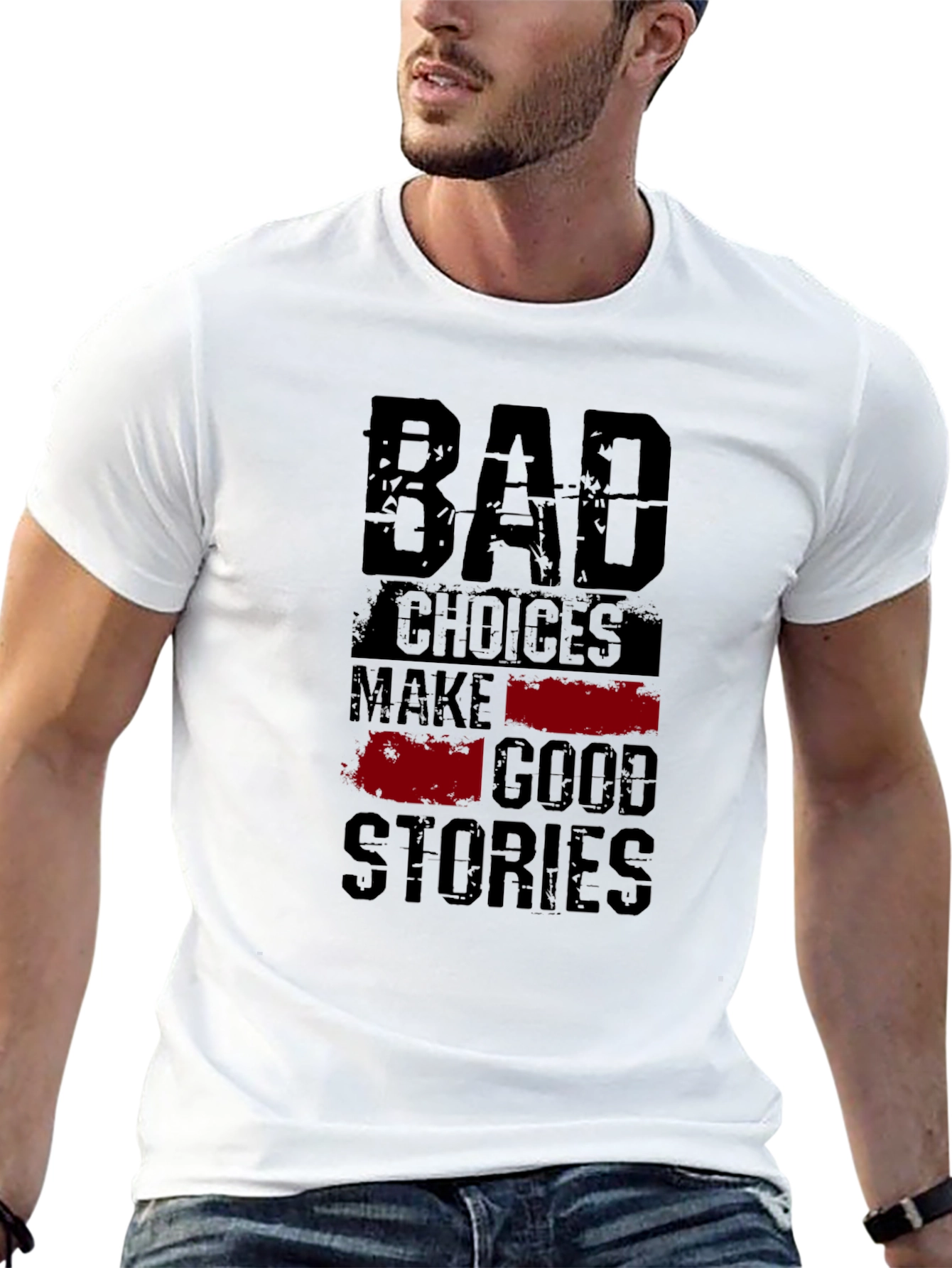 Black Bad Choices Good Stories Graphic Tee view 13