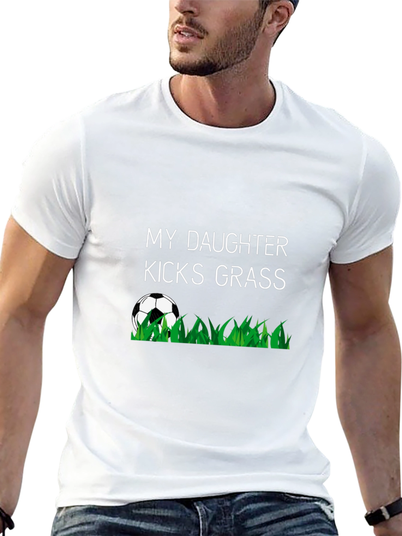 Black My Daughter Kicks Grass T-Shirt, Soccer Tee view 13