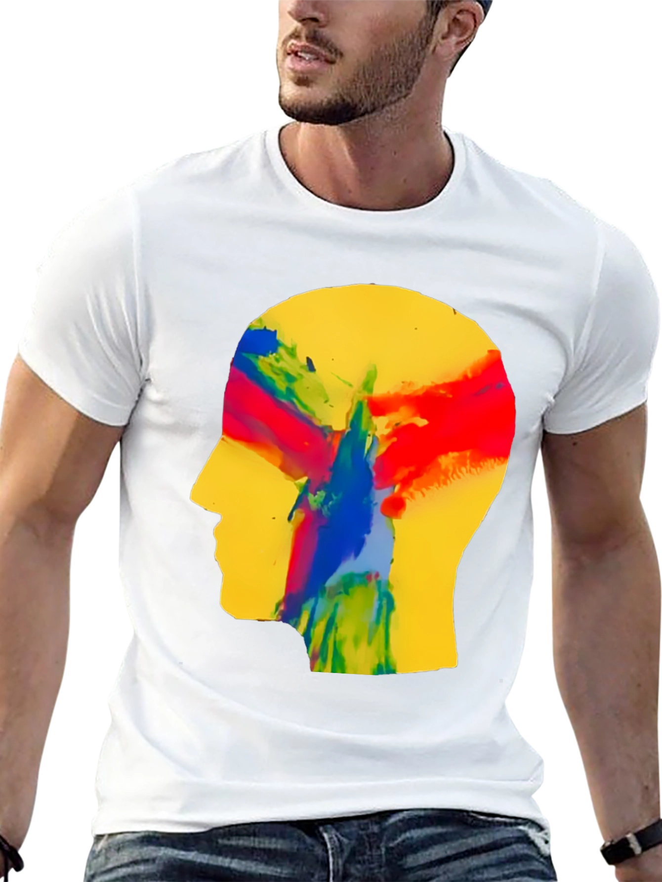 Black Abstract Mind T-Shirt - Artistic Expression view 13