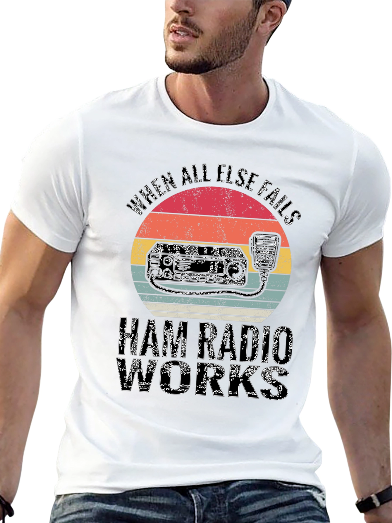 Black Ham Radio T-Shirt - When All Else Fails Ham Radio Works view 13