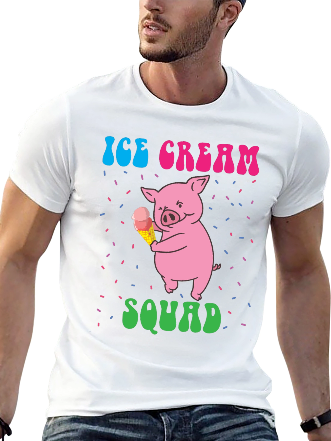 Black Ice Cream Pig Squad Tee view 13