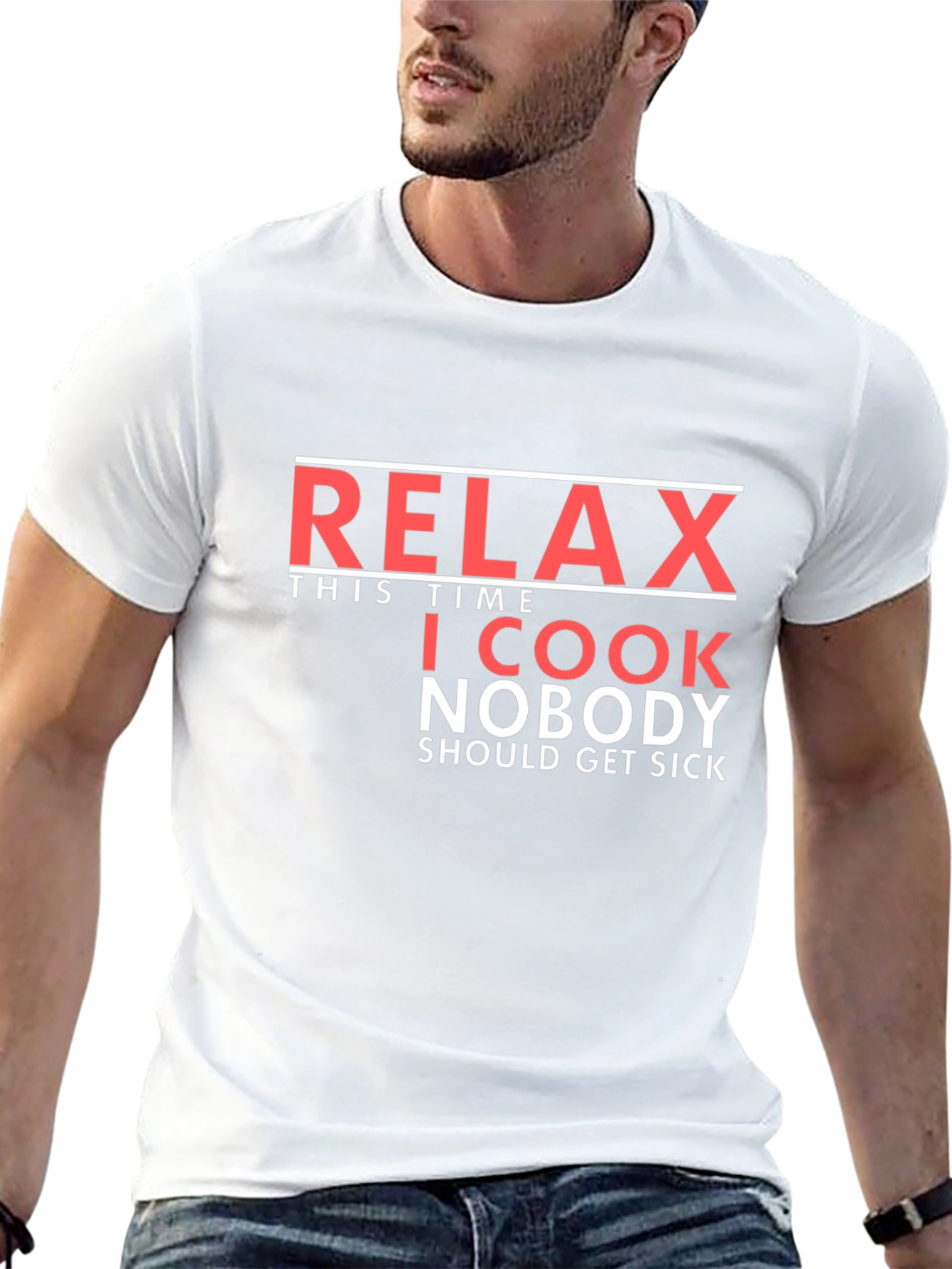 Black Relax, I Cook: Novelty Graphic T-Shirt view 13