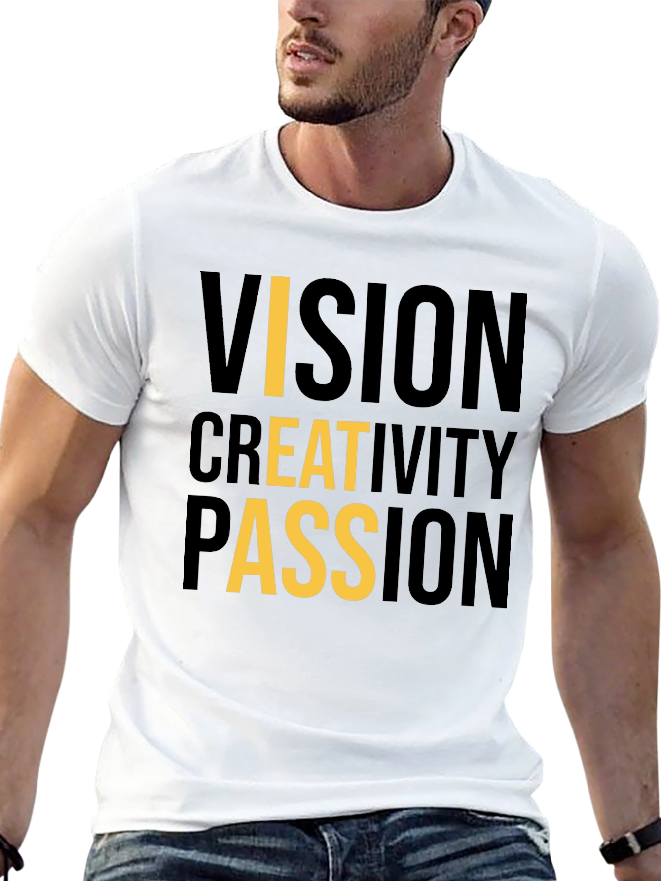 Black Vision Creativity Passion Black Graphic Tee view 13