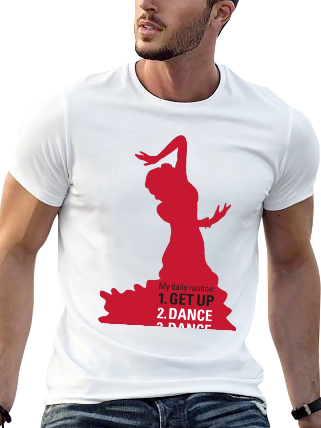 Black Flamenco Dancer Graphic Tee - Daily Routine T-Shirt view 13