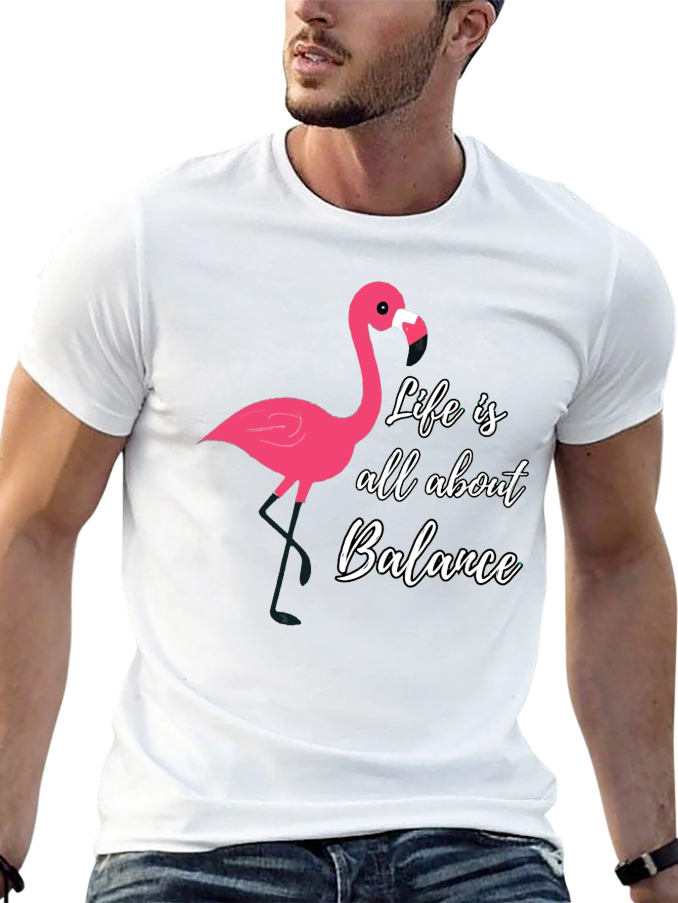 Black Life Balance Flamingo Graphic Tee - Men's view 13