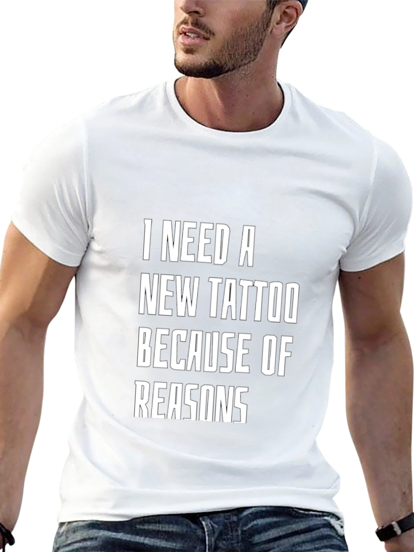 Black Funny Tattoo T-Shirt - I Need a New Tattoo Because of Reasons view 13