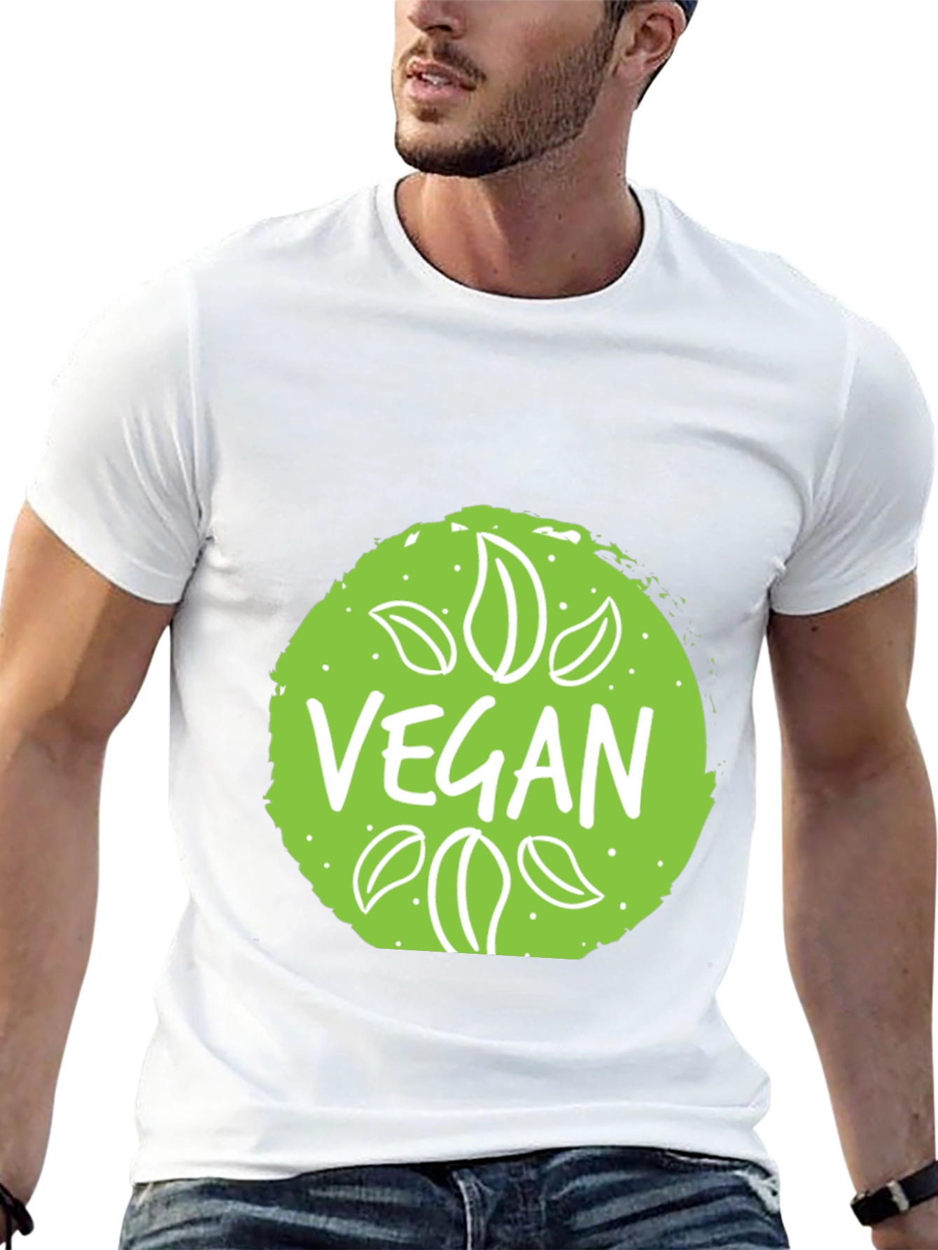 Black Vegan Graphic Tee - Unisex Soft Cotton Blend T-Shirt view 13