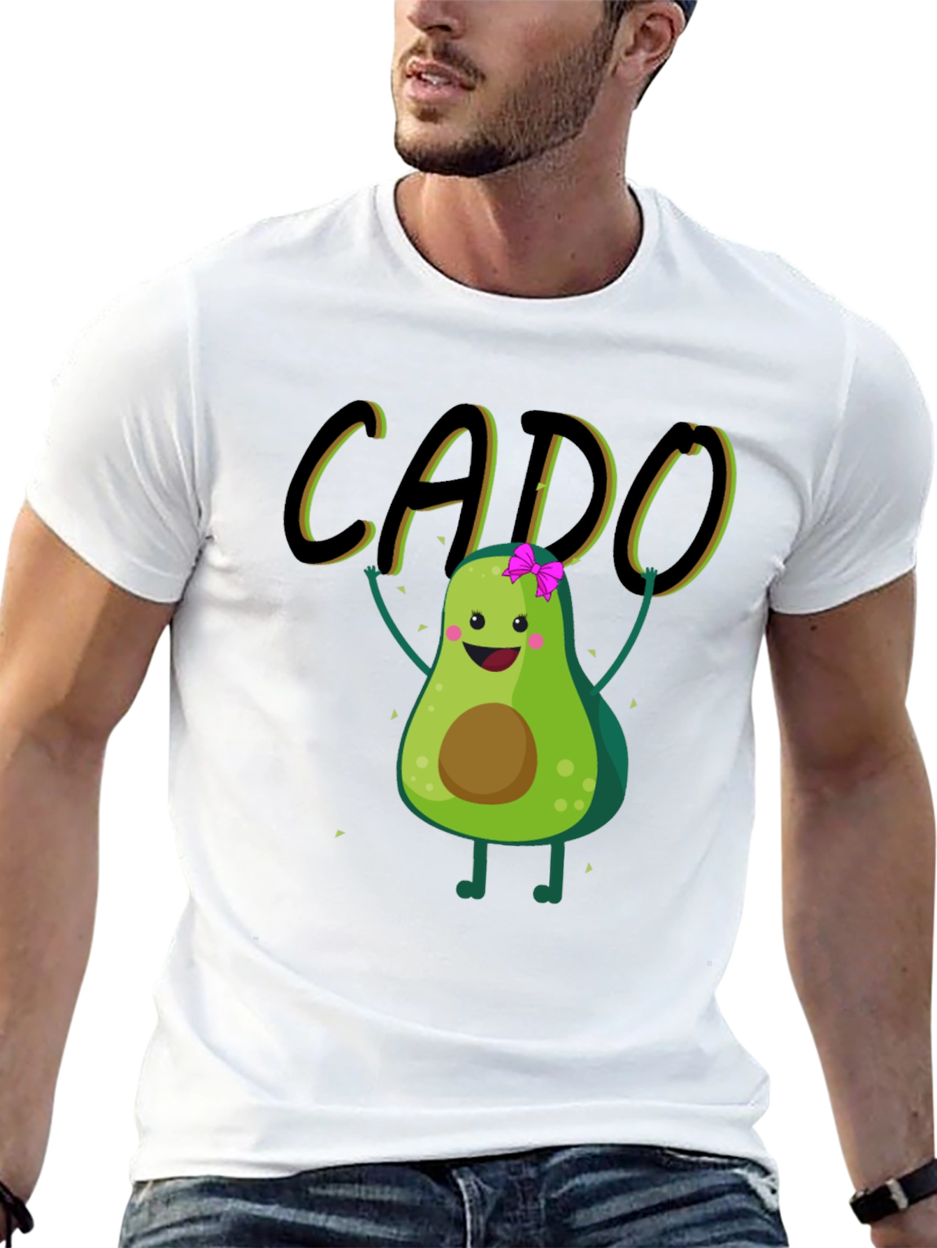 Black Funny Avocado Black T-Shirt - CADO view 13