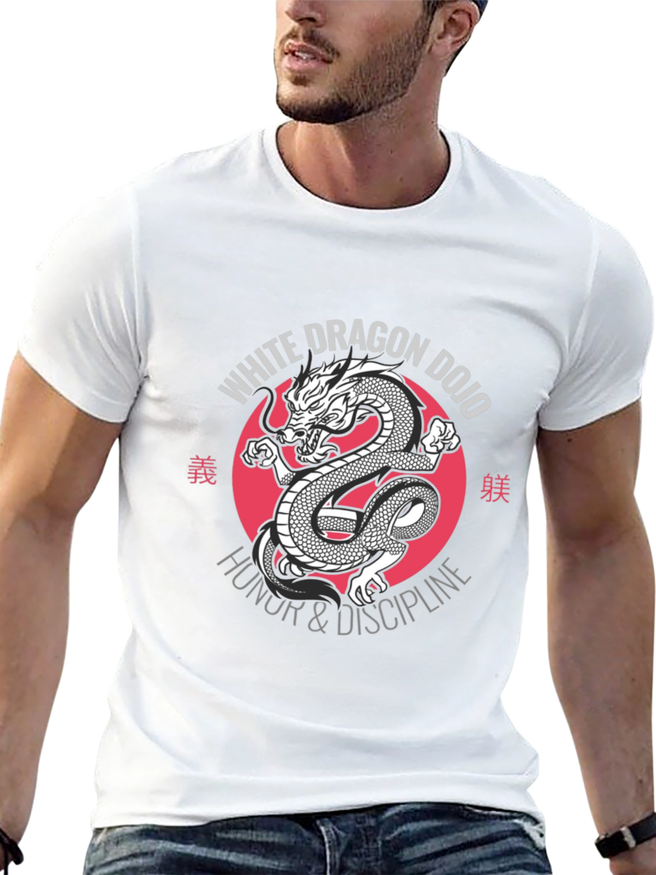 White Dragon Dojo Graphic Tee - Honor & Discipline - 13