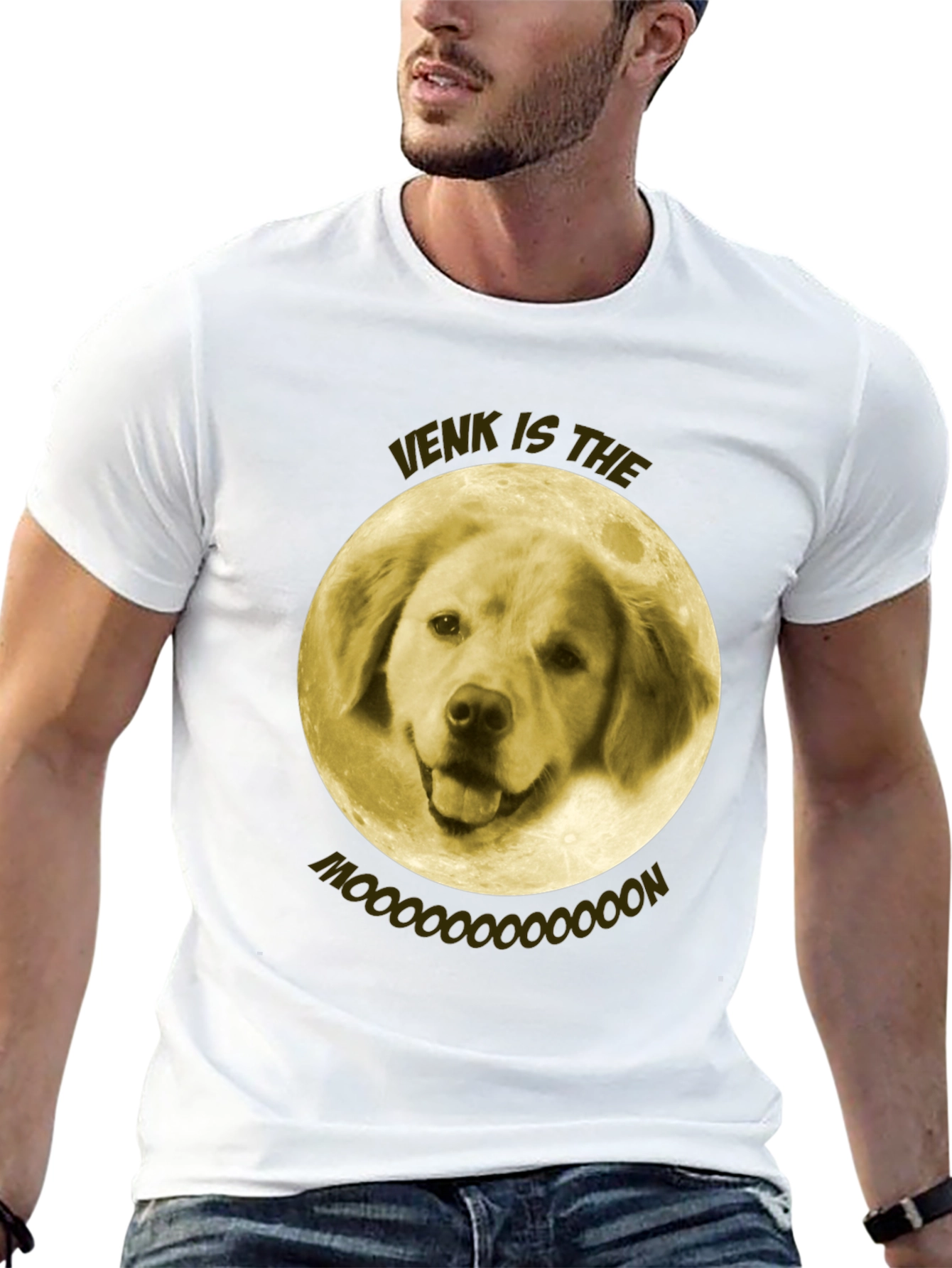 Black Venk Is The Moooon T-Shirt - Golden Retriever Dog view 13