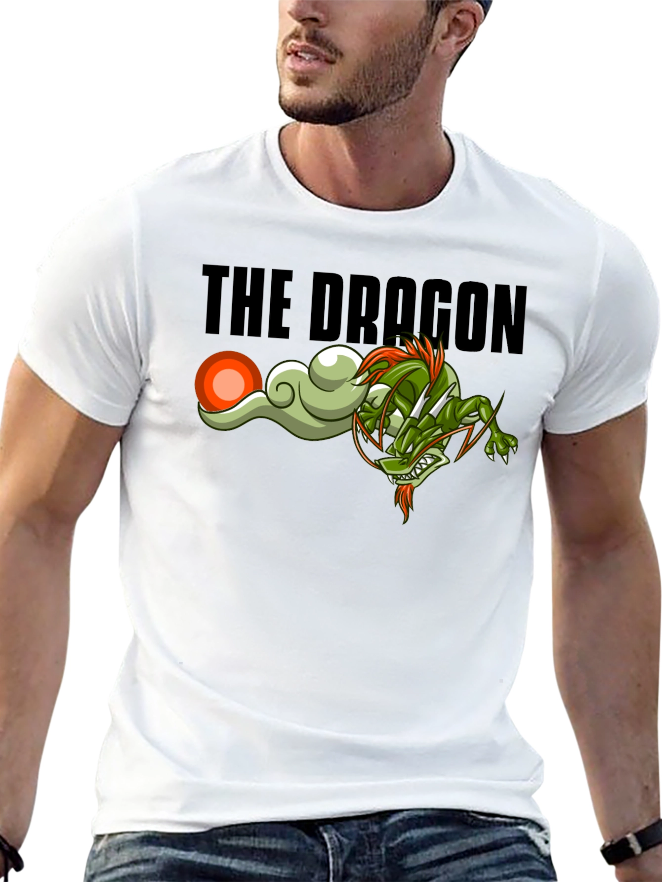 The Dragon Graphic Print Tee - Black Cotton Blend - 13