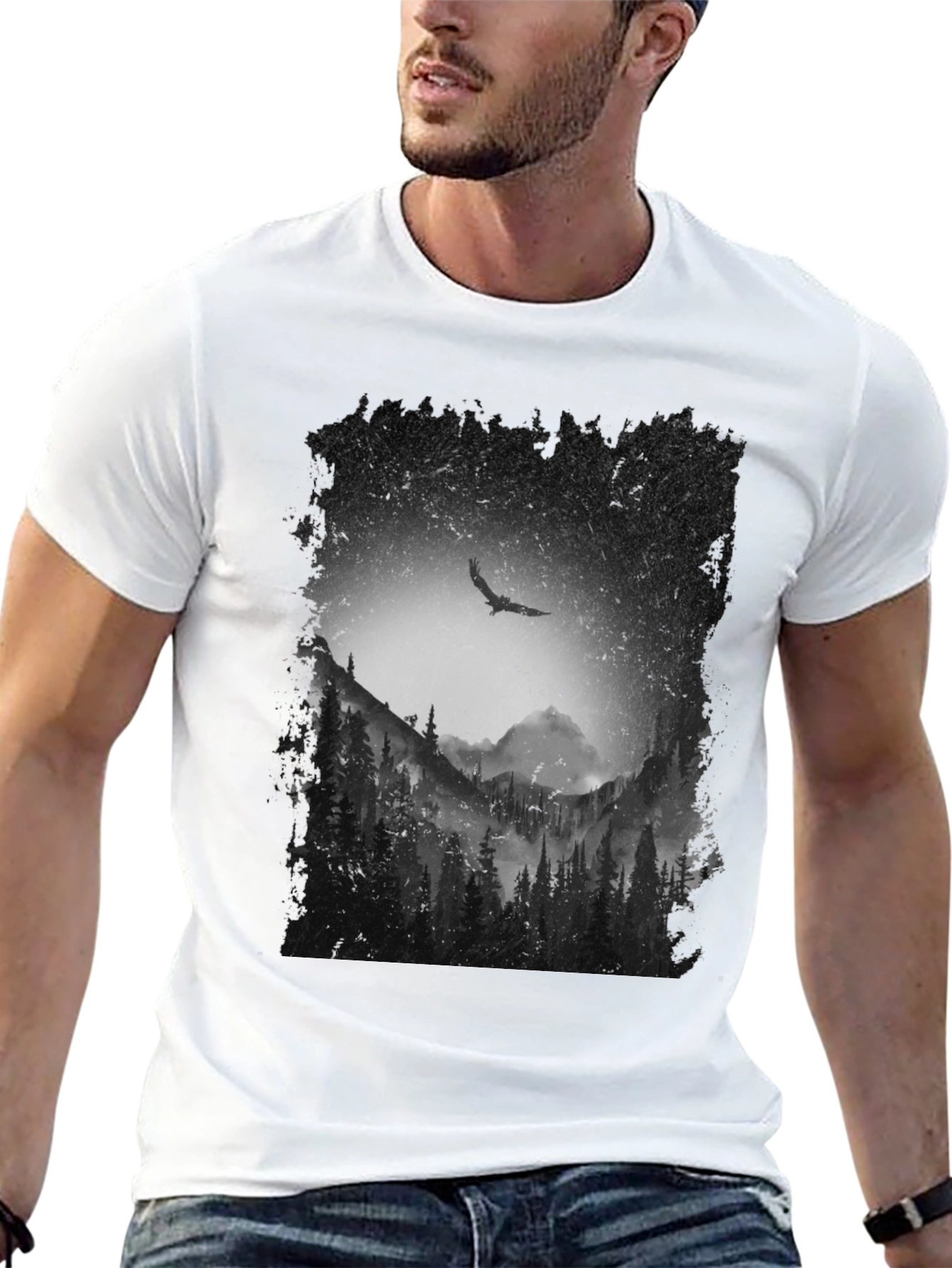 Black Eagle Mountain Forest T-Shirt view 13
