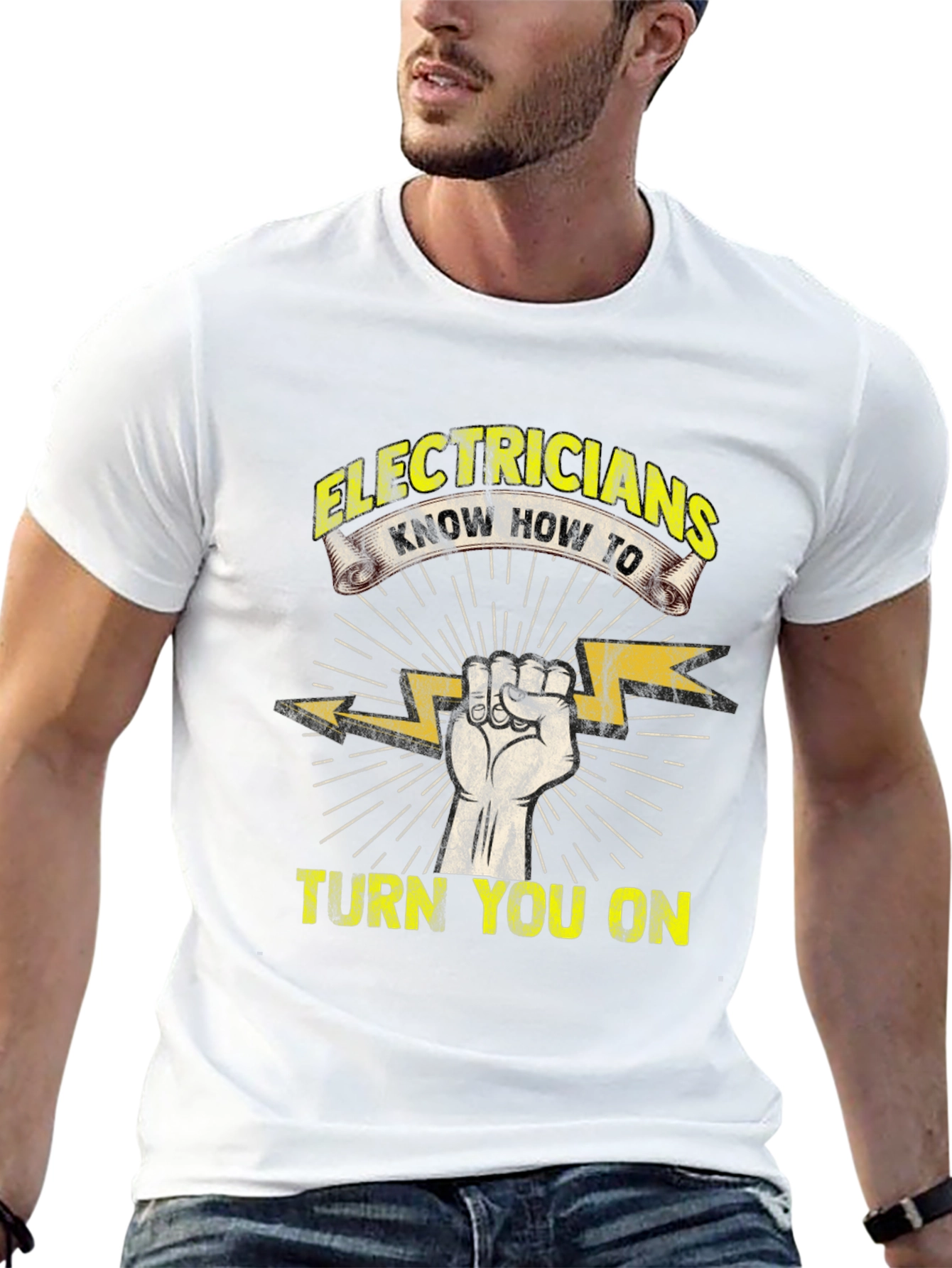 Black Electricians Turn You On T-Shirt Funny Electrician Gift view 13