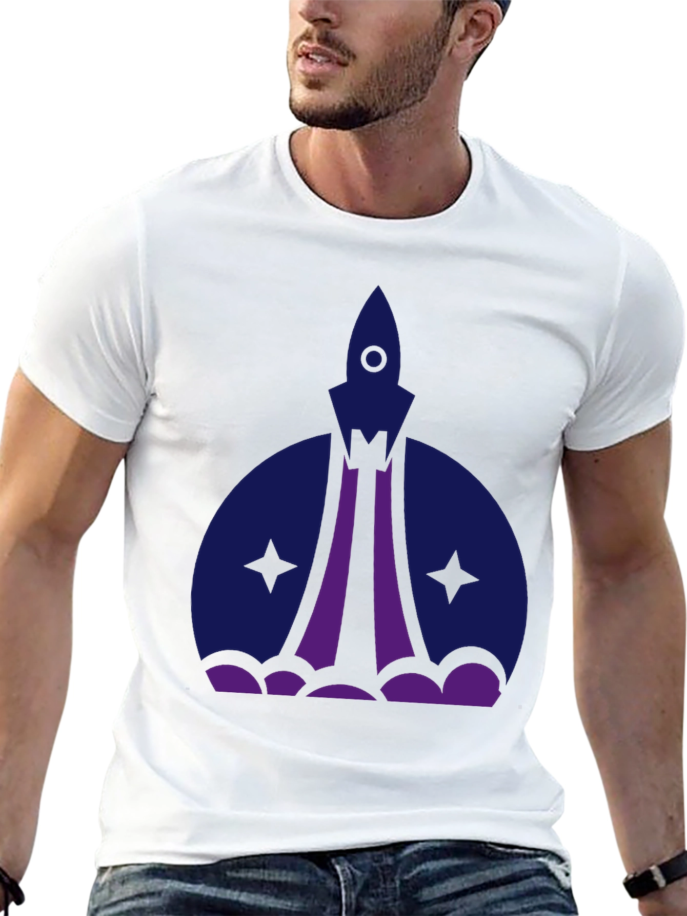 Black Rocket Launch Graphic Tee - Black Unisex Shirt view 13