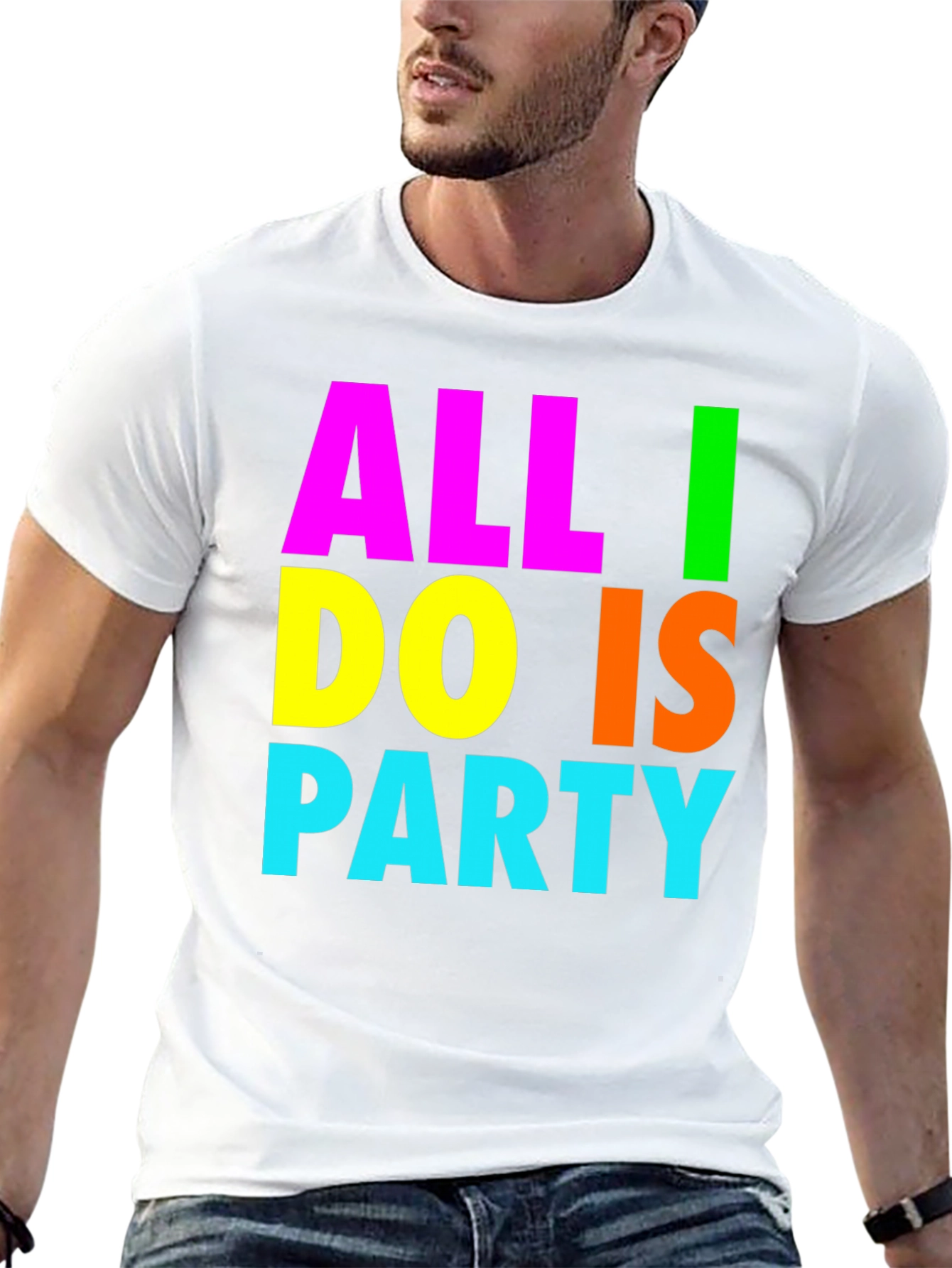 Black All I Do Is Party Graphic Tee - Bold & Fun! view 13