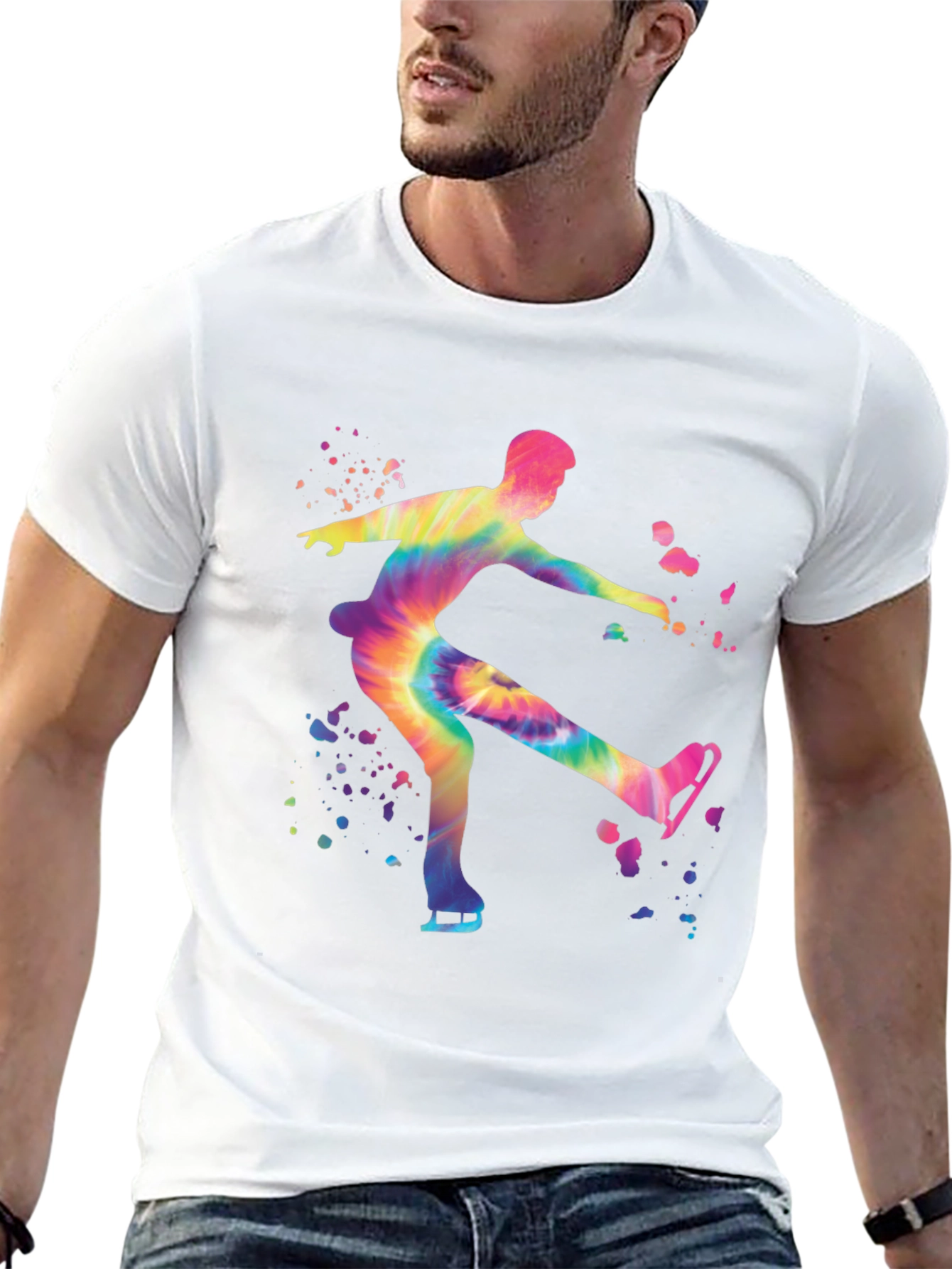 Black Tie-Dye Ice Skater Graphic Tee view 13